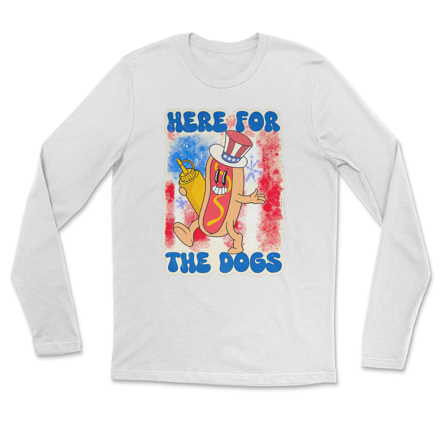 Heavy Blend Long Sleeve Hot Dog in White