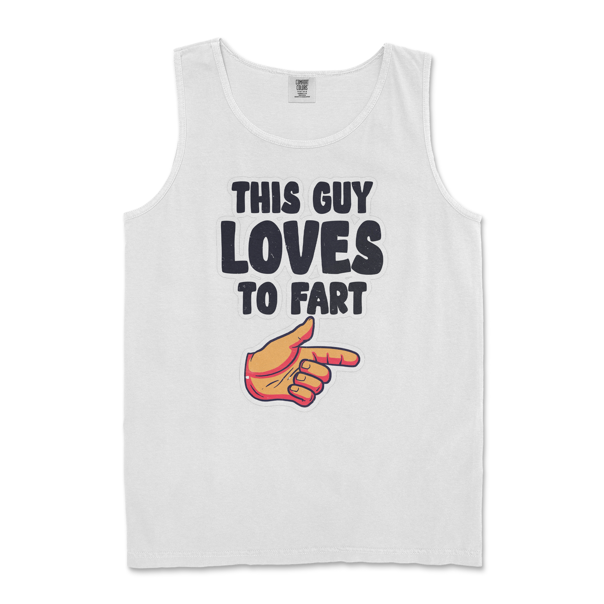 Comfort Colors Tank Top Who Farted  in White