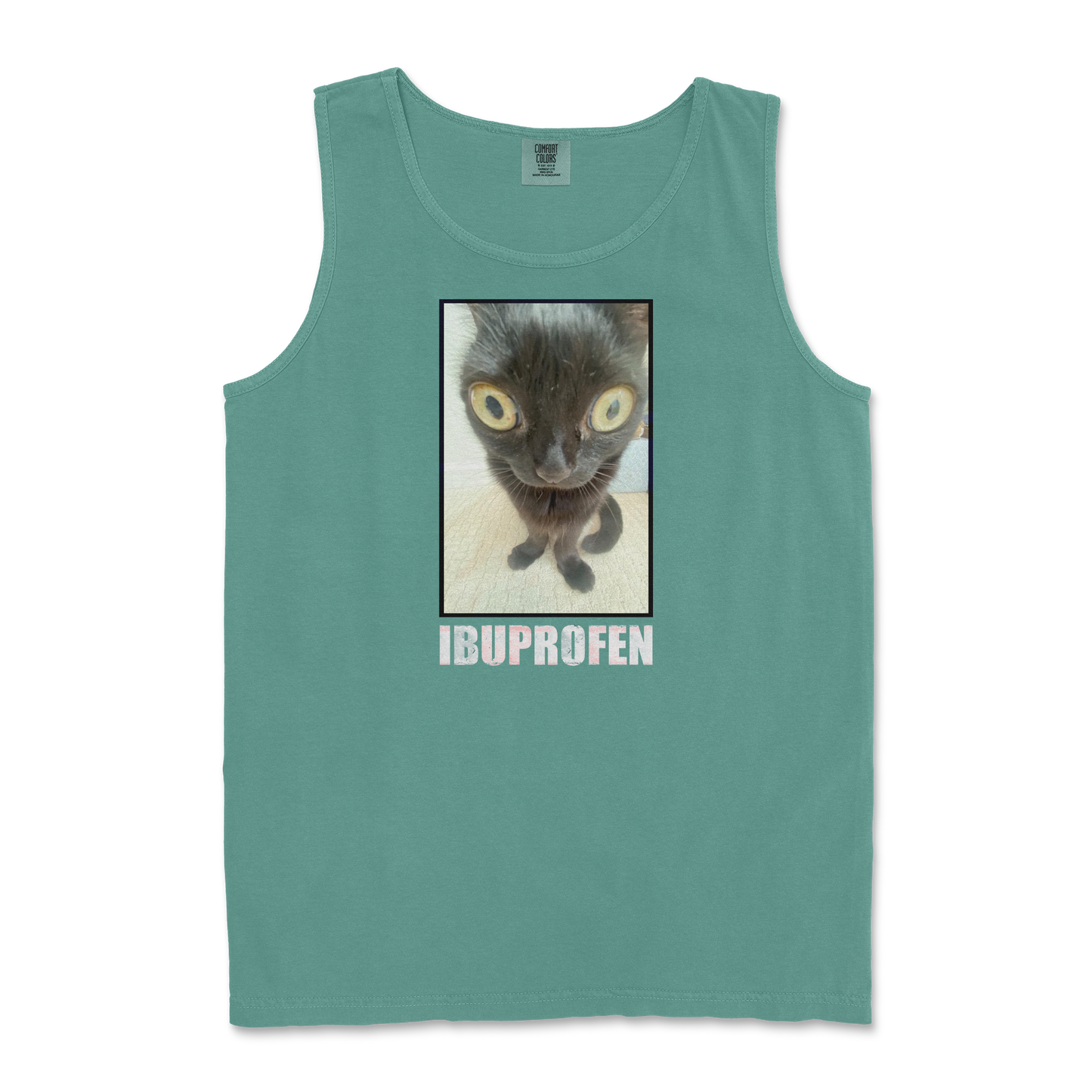 Comfort Colors Tank Top Ibuprofen in Light-Green