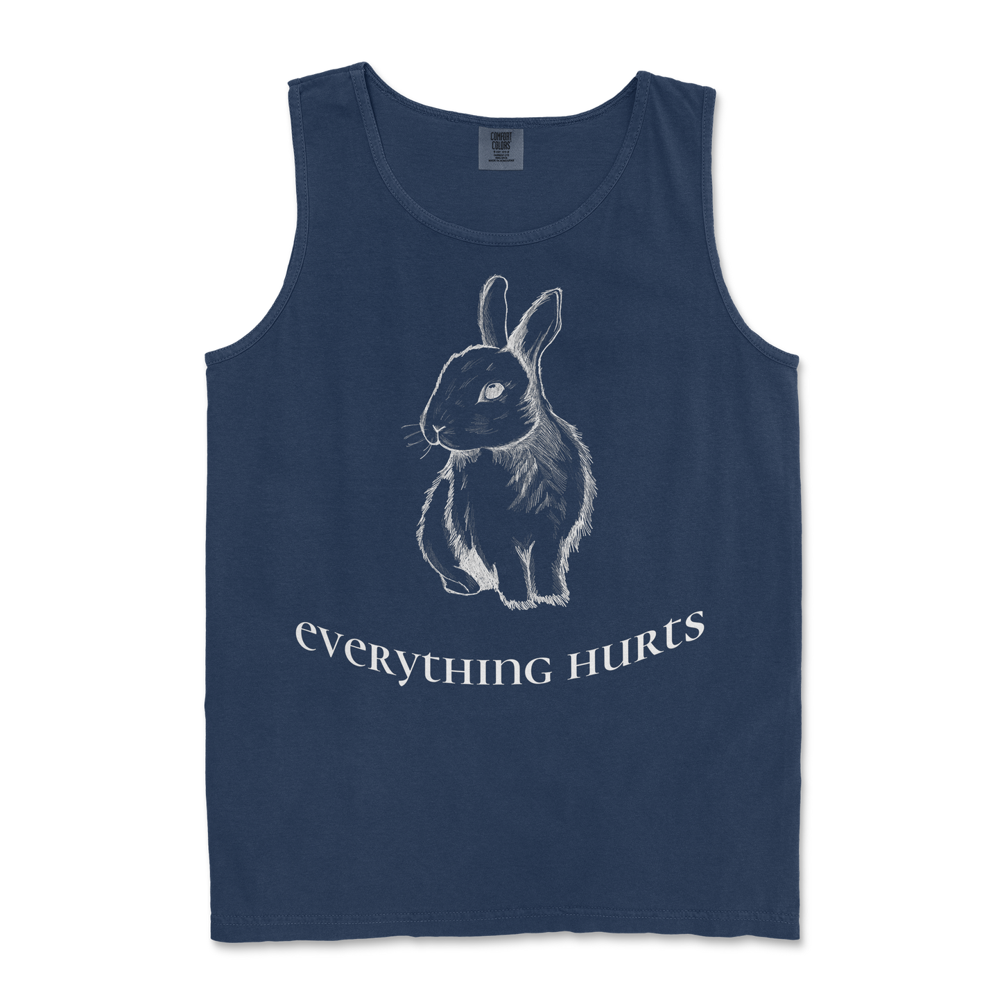 Comfort Colors Tank Top Everything Hurts in TrueNavy