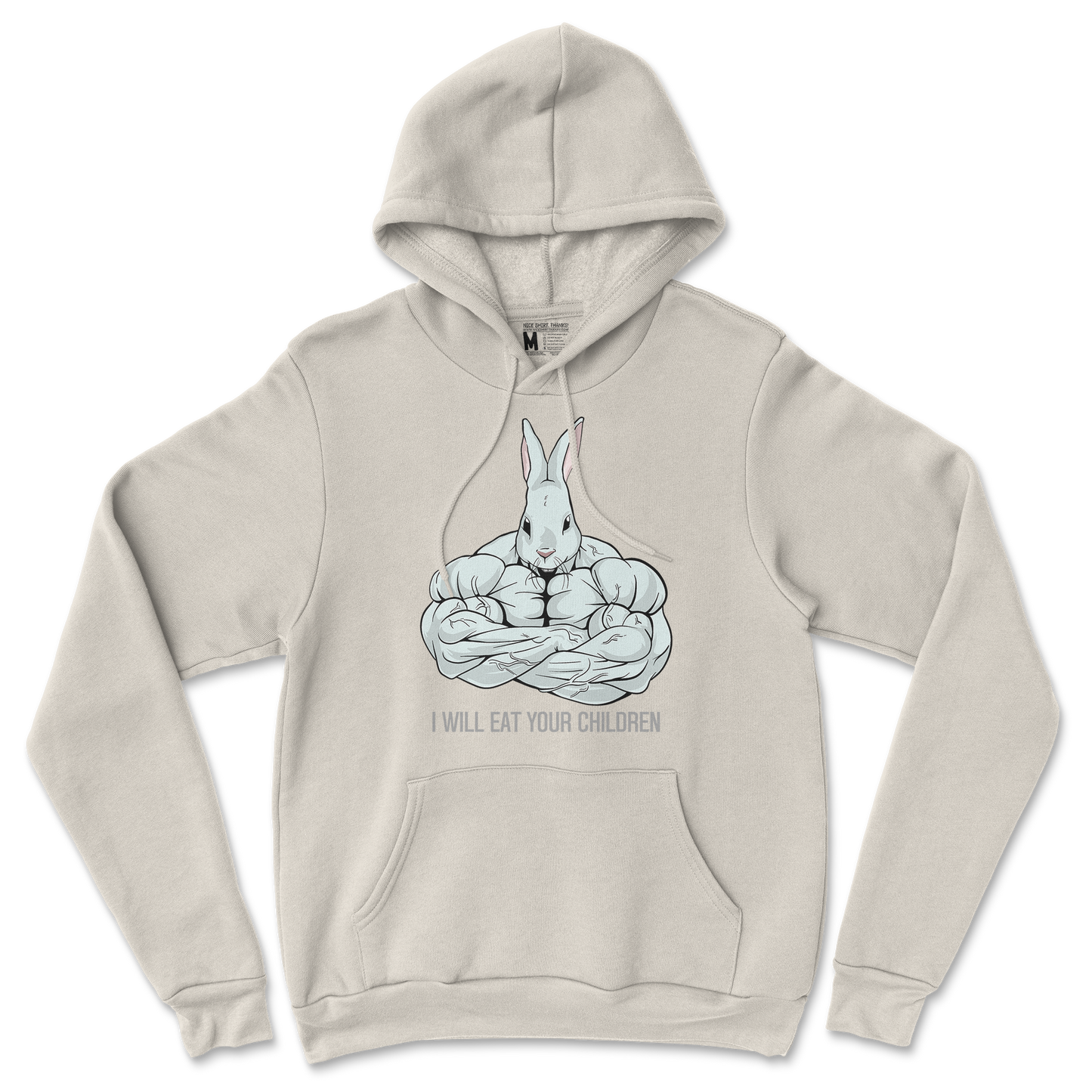 Gildan SoftStyle Hoodie Scary Rabbit in Sand