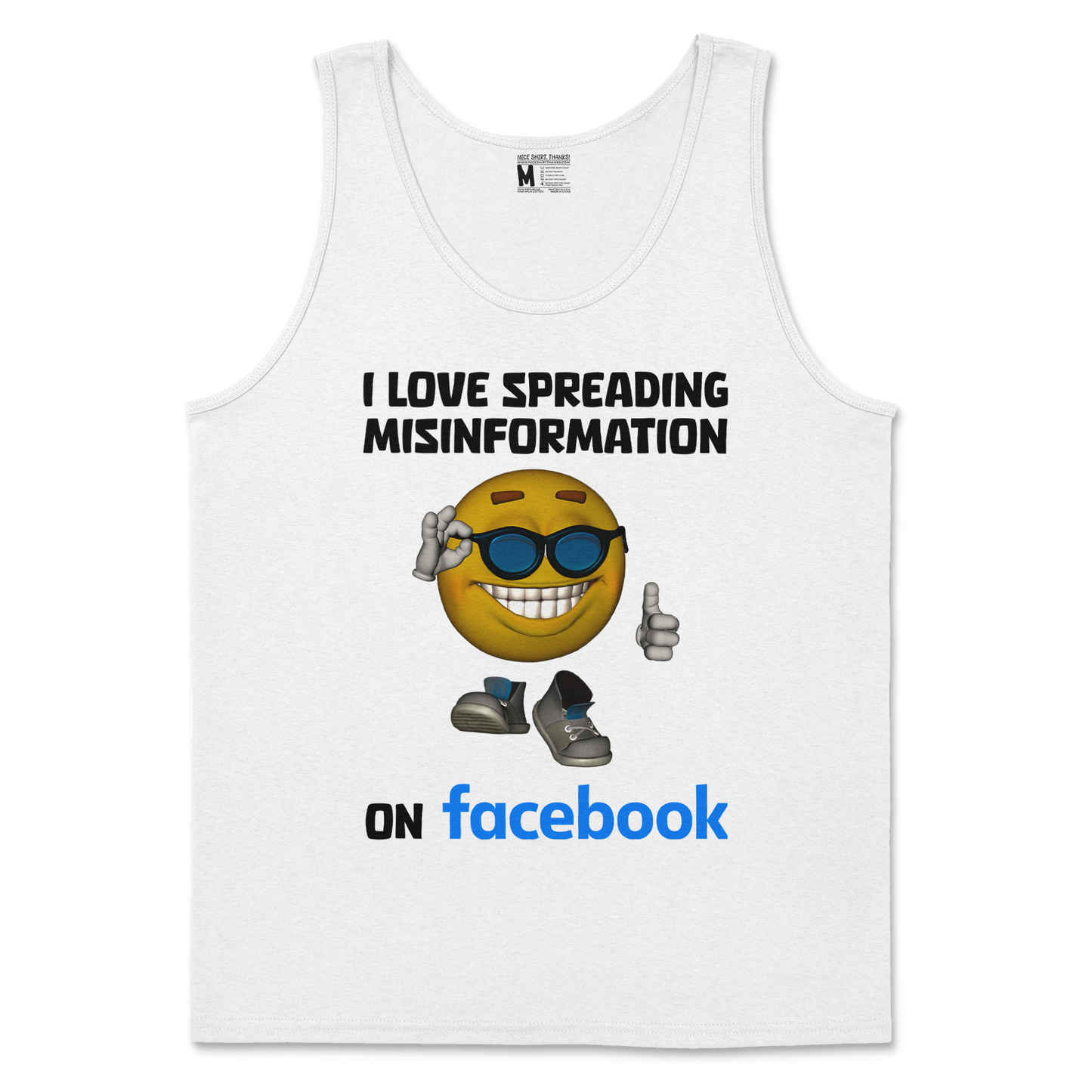 Gildan SoftStyle Tank Top Spreadin Misinformation in White
