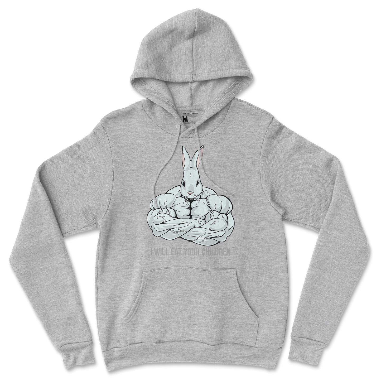 Gildan SoftStyle Hoodie Scary Rabbit in Sports Grey