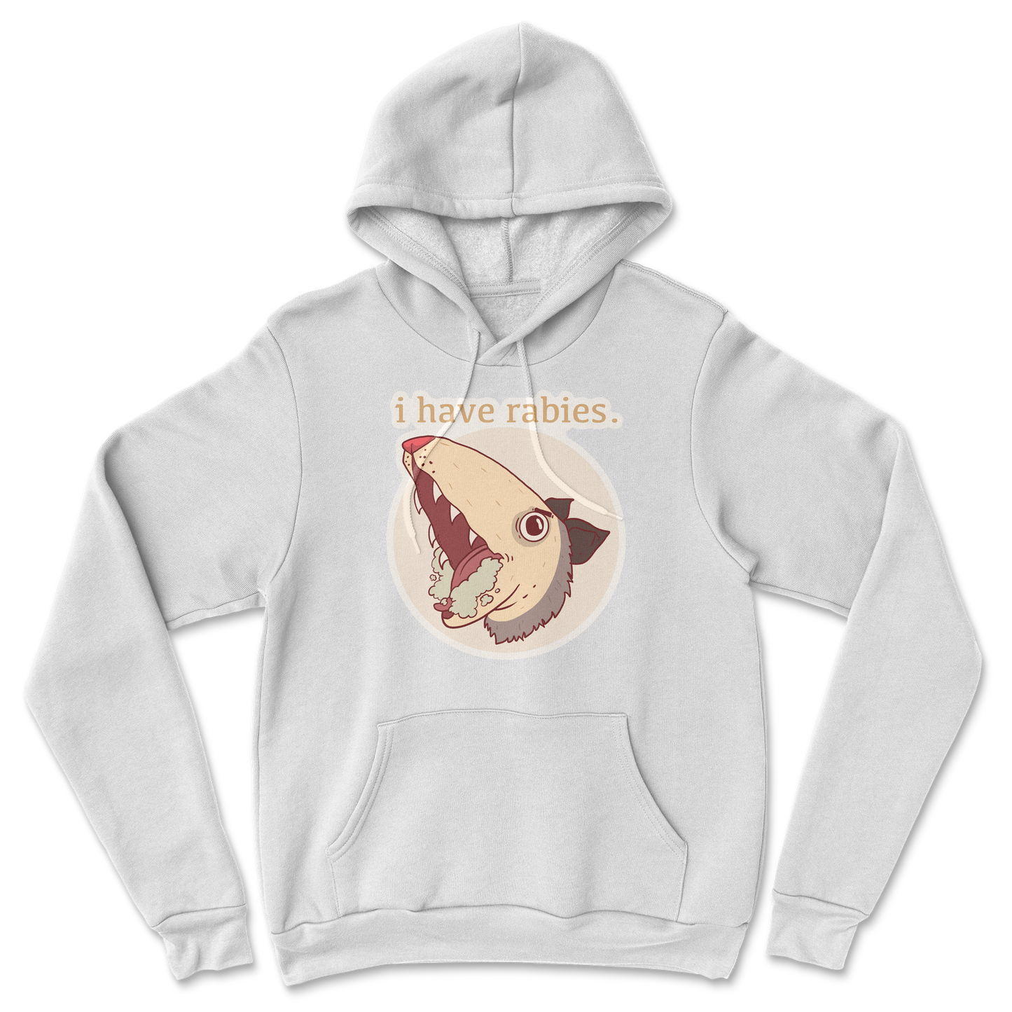 Heavy Blend Hoodie I Have Rabies in White