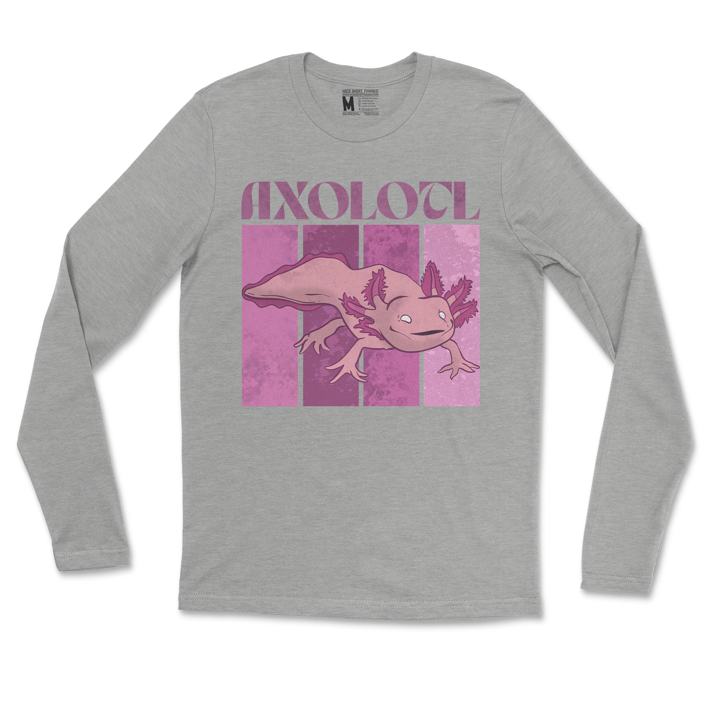 Gildan SoftStyle Long Sleeve Axolotl in Sports Grey