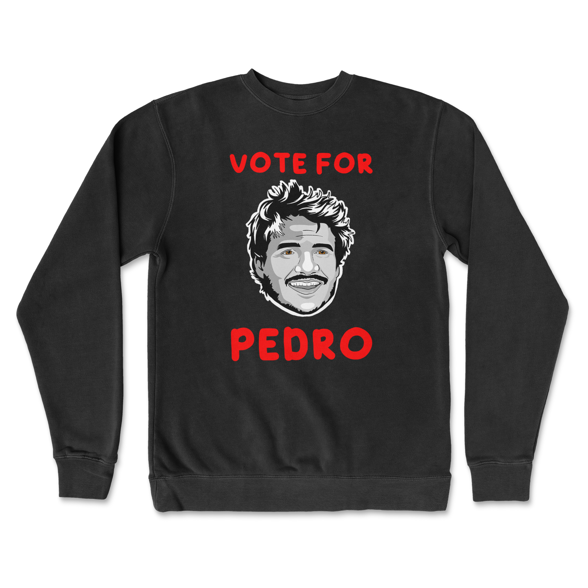 Independent Clothing Co. Crew Neck Vote For Pedro in Black
