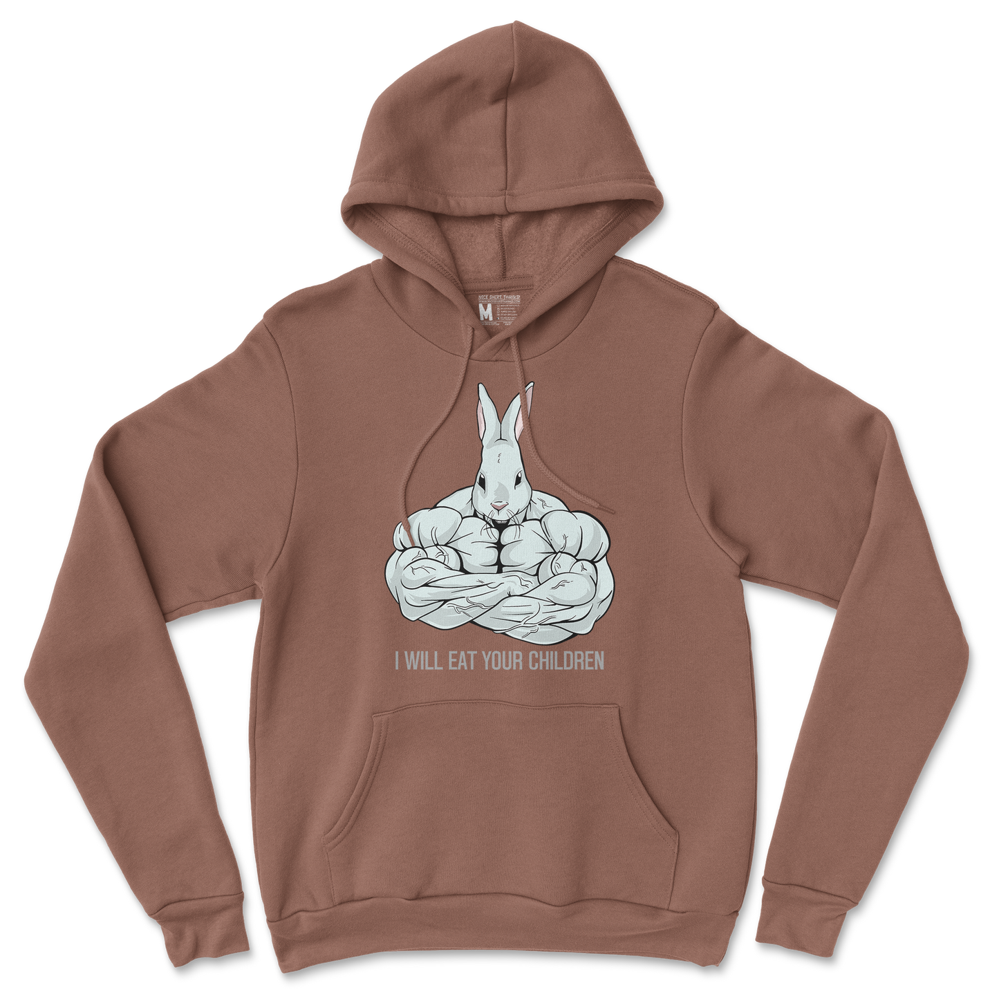 Gildan SoftStyle Hoodie Scary Rabbit in Cocoa