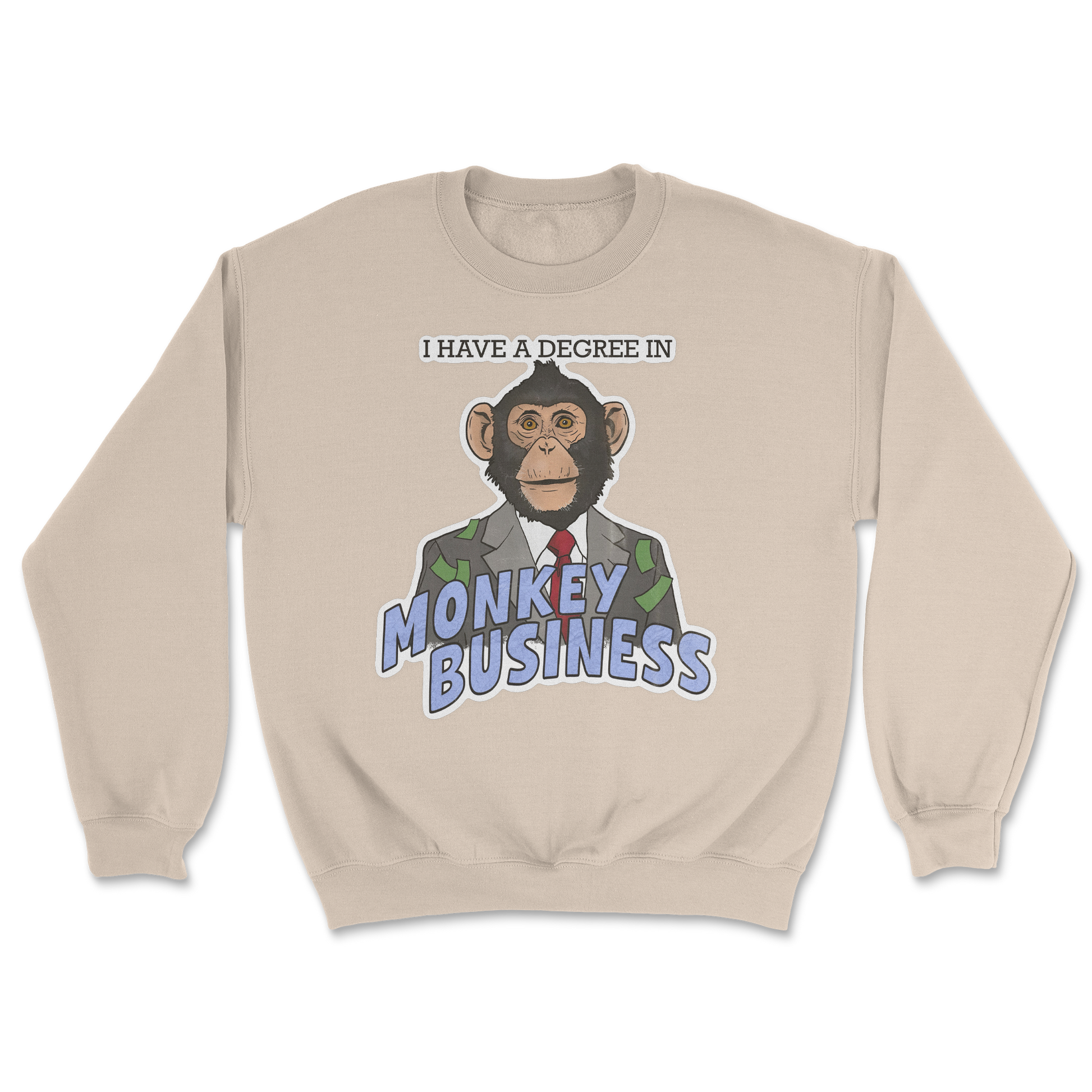 Heavy Blend Crew Neck Monkey Business in Sand