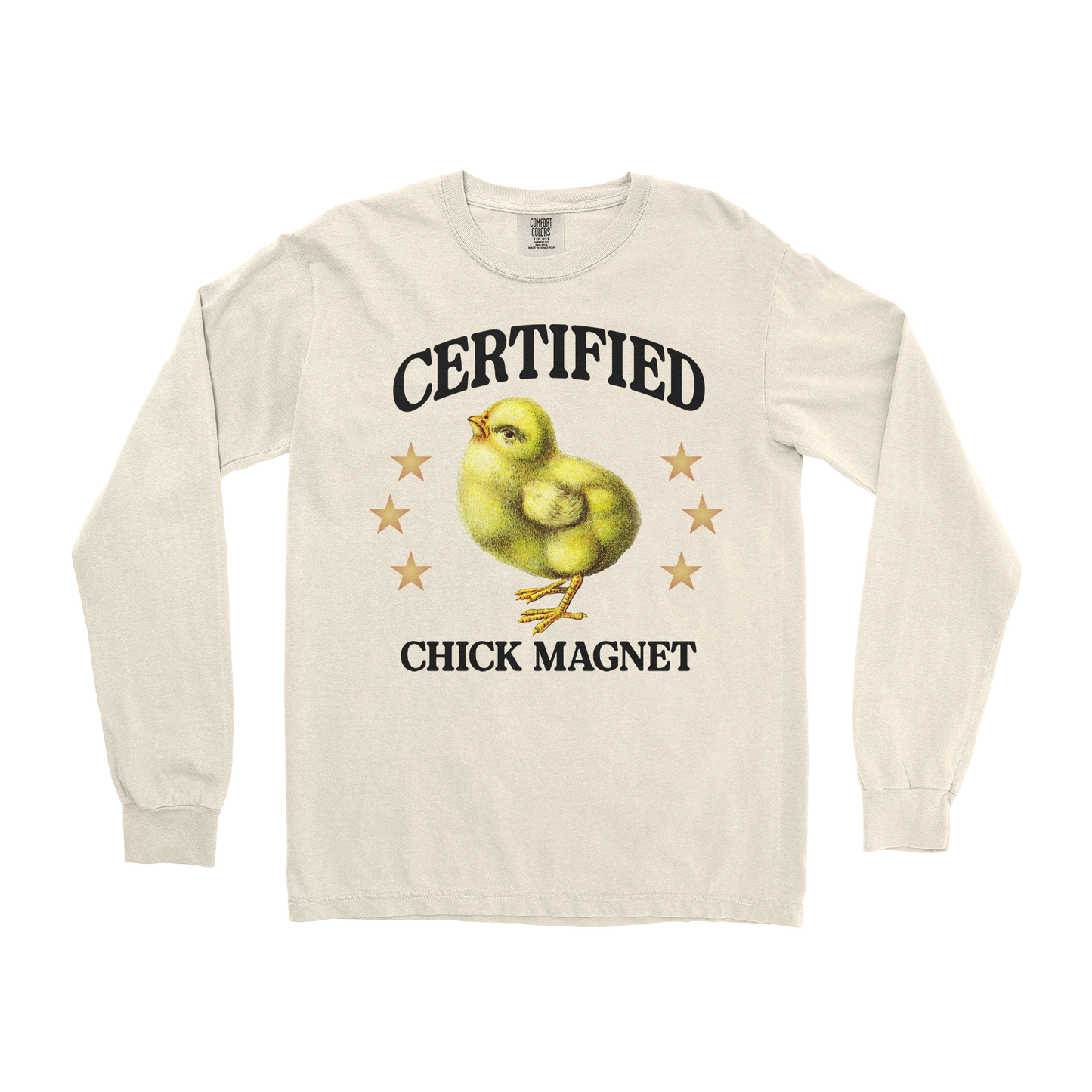 Comfort Colors Long Sleeve Chick Magnet in Ivory