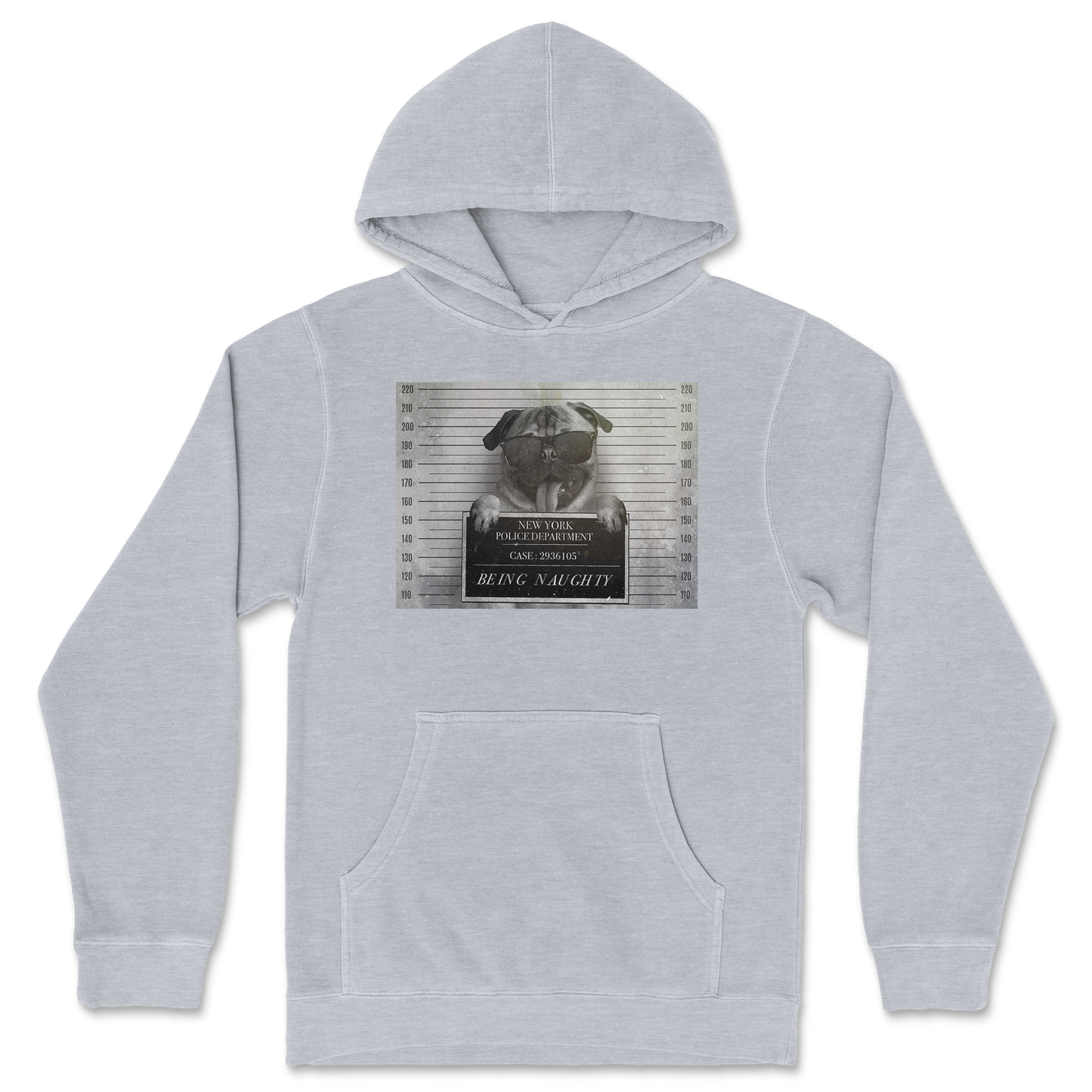 Independent Clothing Co. Hoodie Naughty Pug in GreyHeather