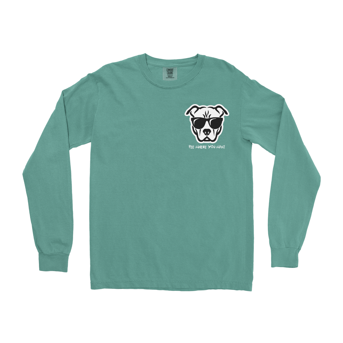 Comfort Colors Long Sleeve Pee Where You Want in Light-Green