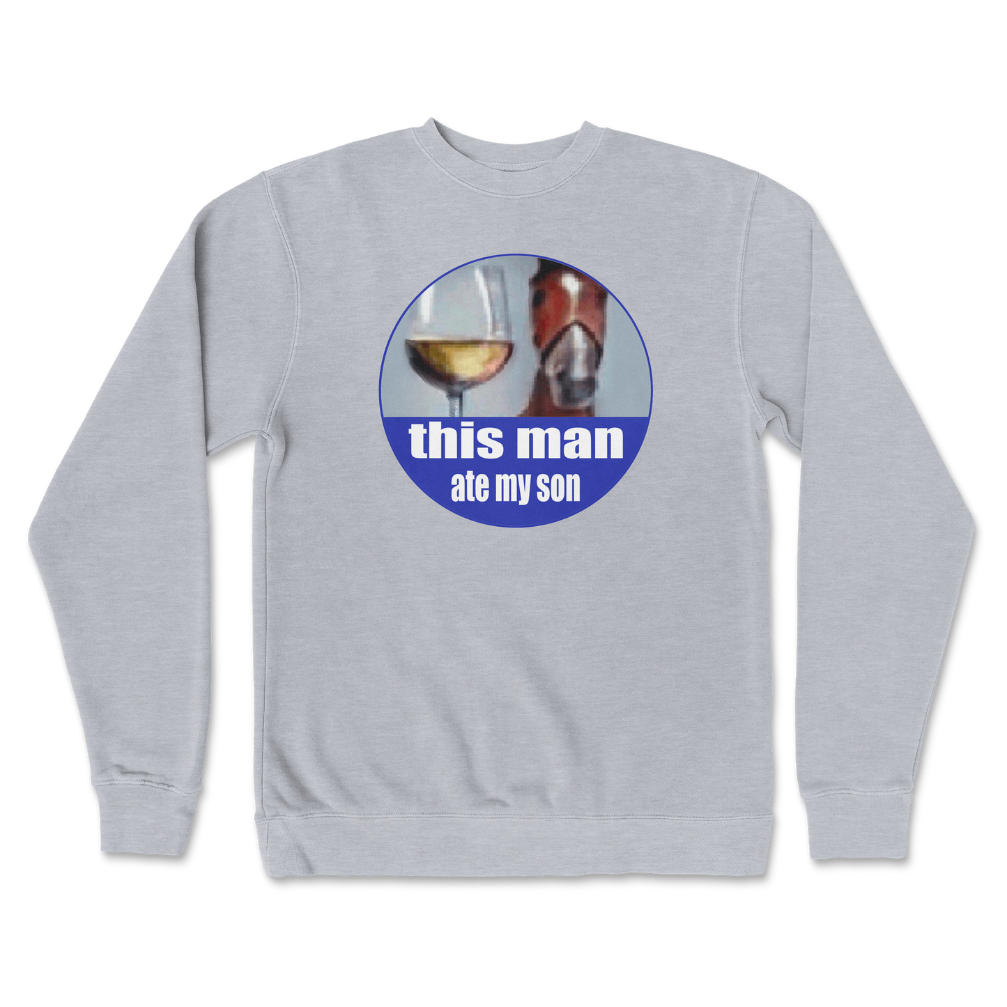 Independent Clothing Co. Crew Neck This Man Ate My Son in Grey-Heather