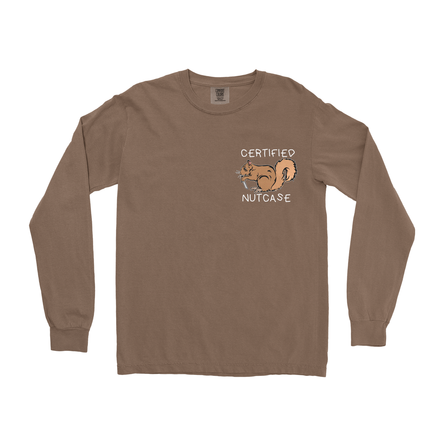 Comfort Colors Long Sleeve Nutcase in Espresso
