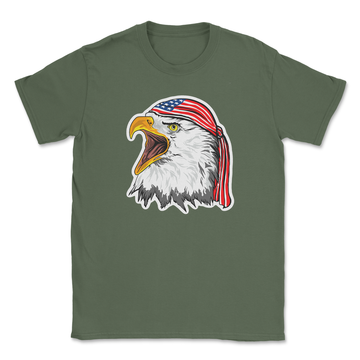 Heavy Blend T-Shirt Freedom Eagle in Military Green