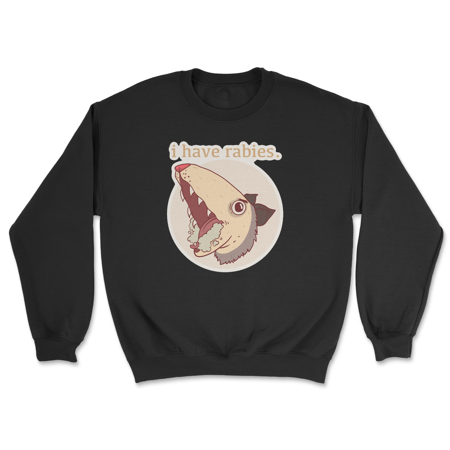 Heavy Blend Crew Neck I Have Rabies in Black