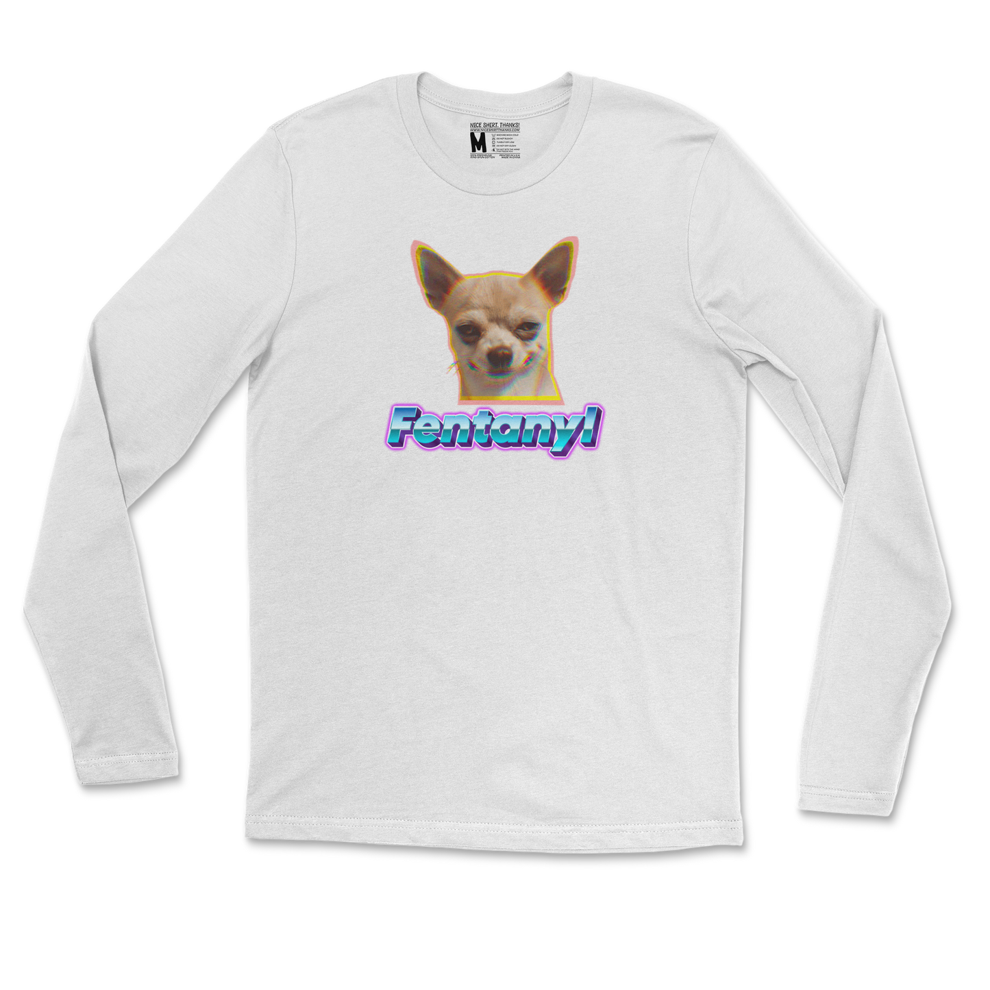 Gildan SoftStyle Long Sleeve Fent in White