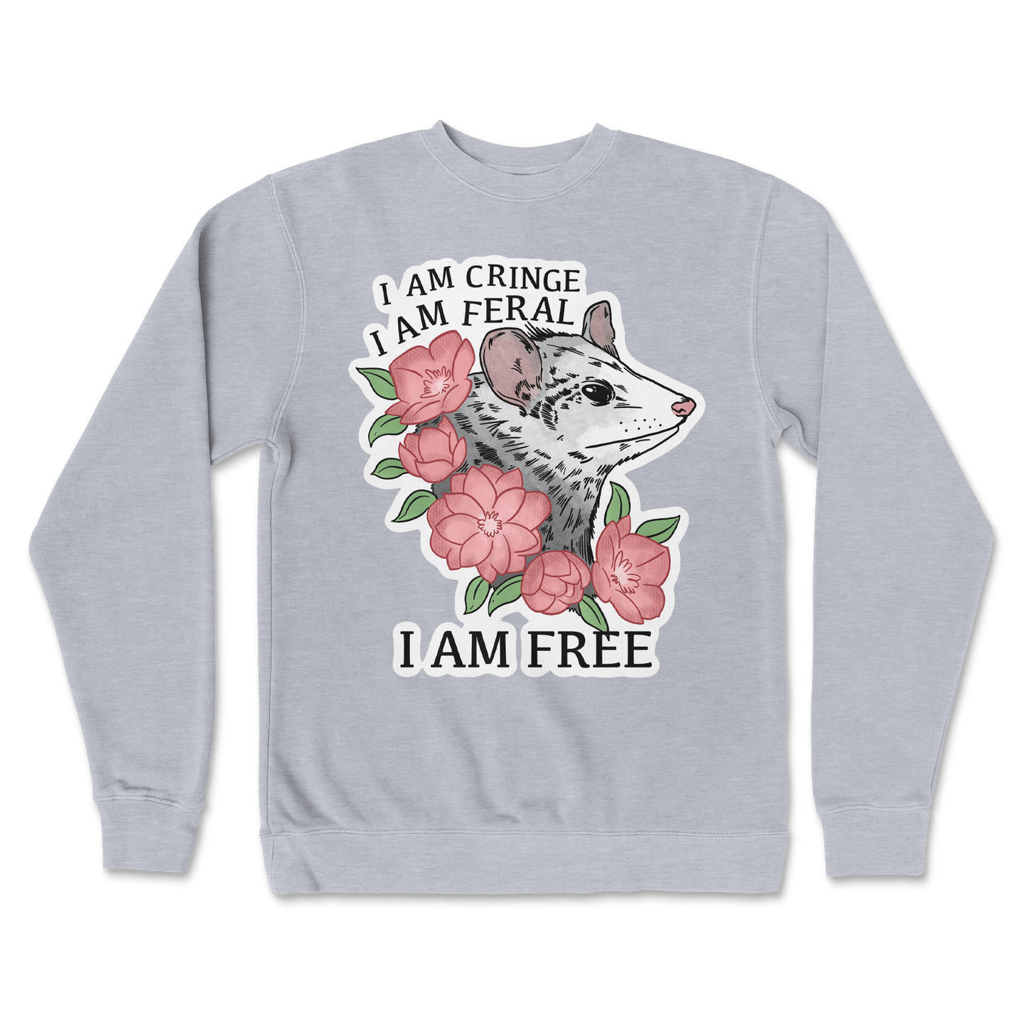 Independent Clothing Co. Crew Neck I Am Cringe  in Grey-Heather