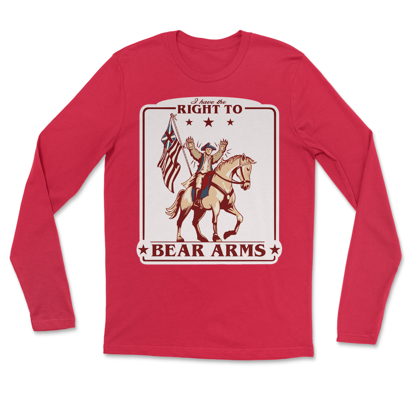 Heavy Blend Long Sleeve Right to Bear Arms in Red