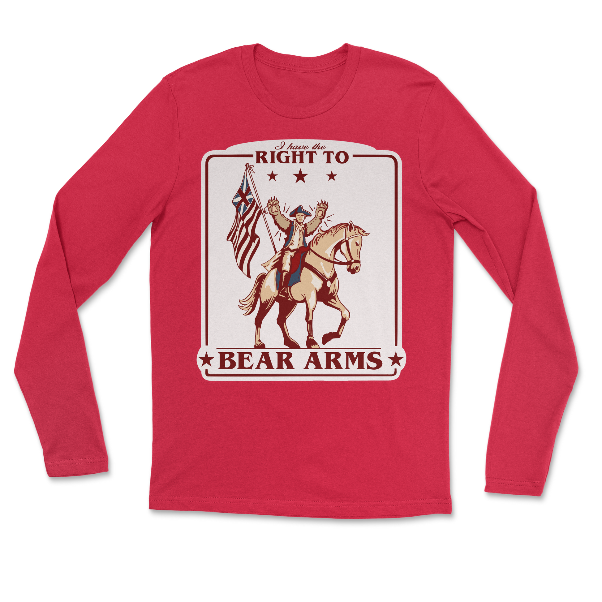 Heavy Blend Long Sleeve Right to Bear Arms in Red