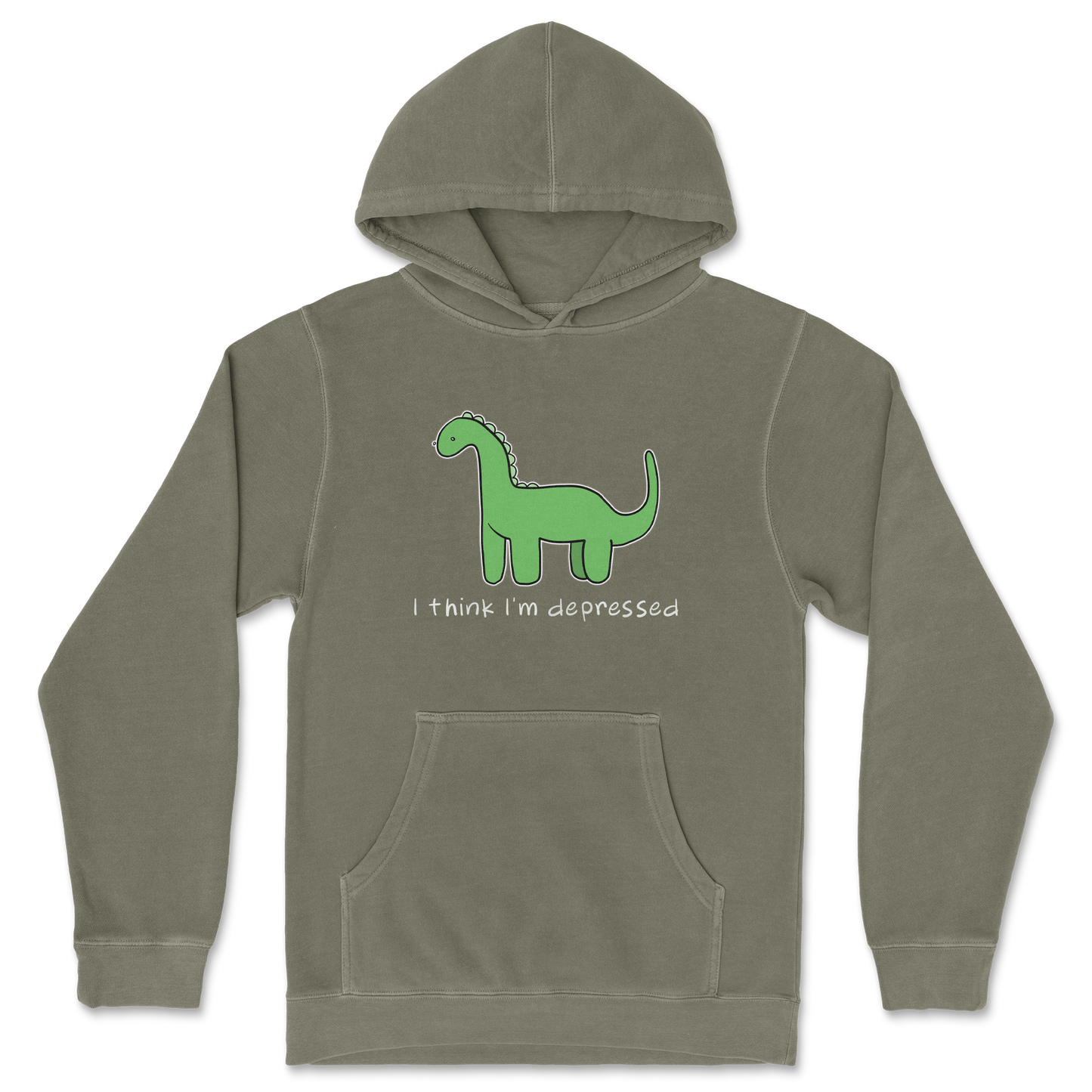 Independent Clothing Co. Hoodie Depressed Dino in Olive