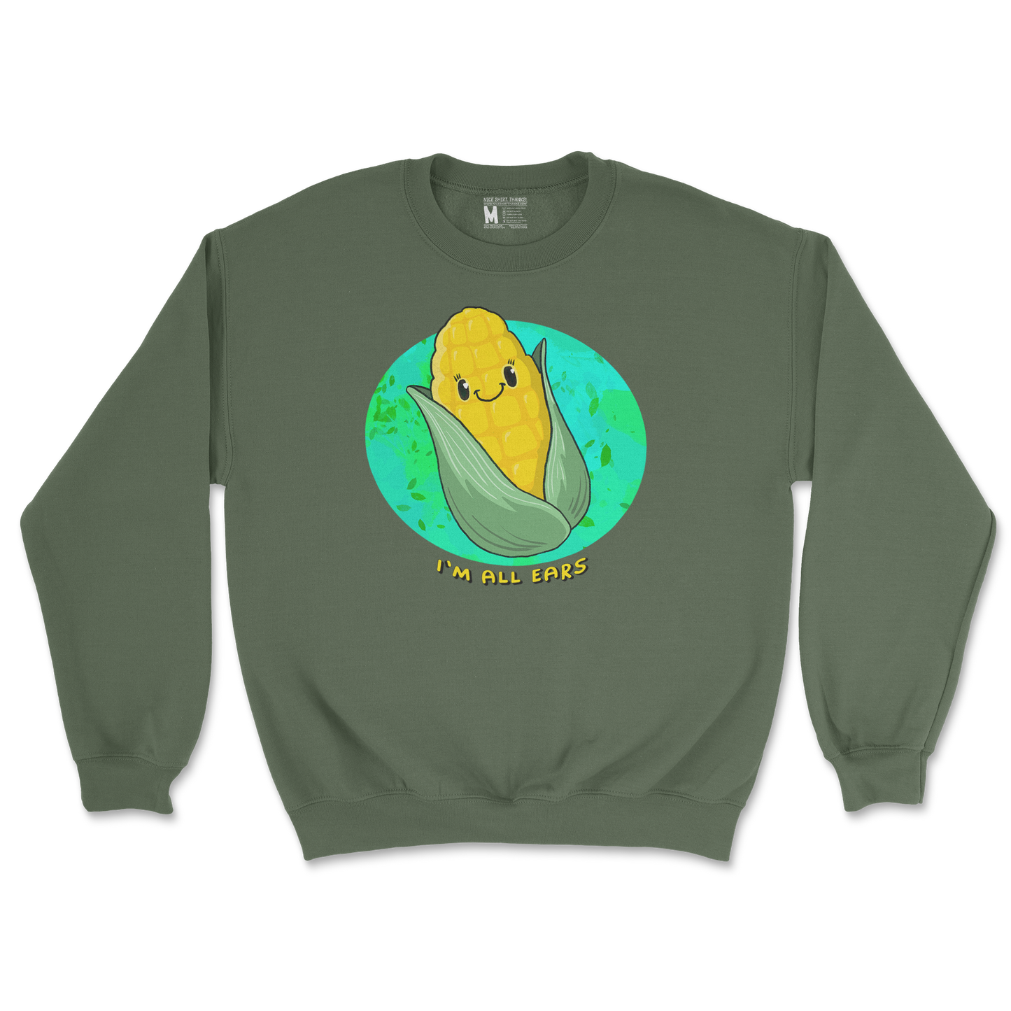 Gildan SoftStyle Crew Neck Mmm Corn in Military Green