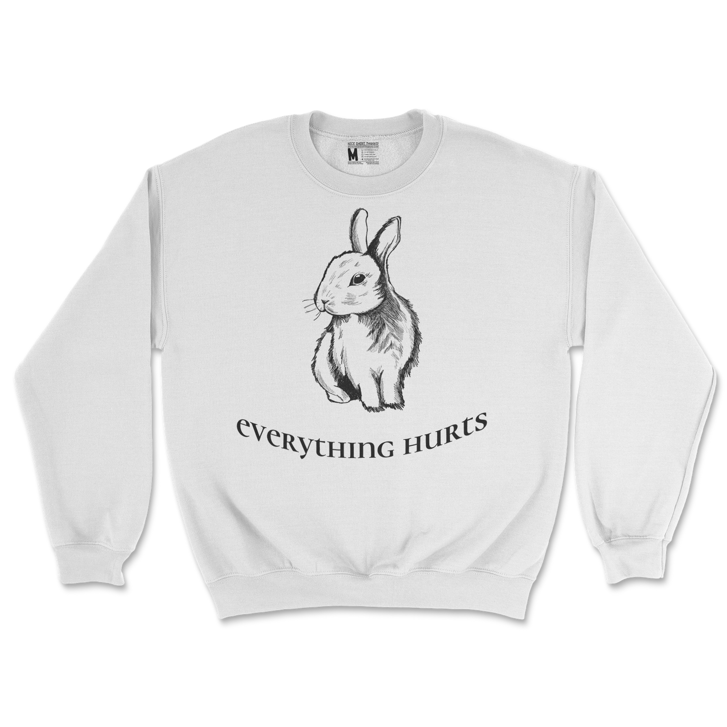 Gildan SoftStyle Crew Neck Everything Hurts in White