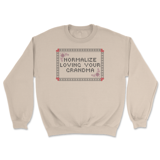 Heavy Blend Crew Neck Cross Stitch in Sand
