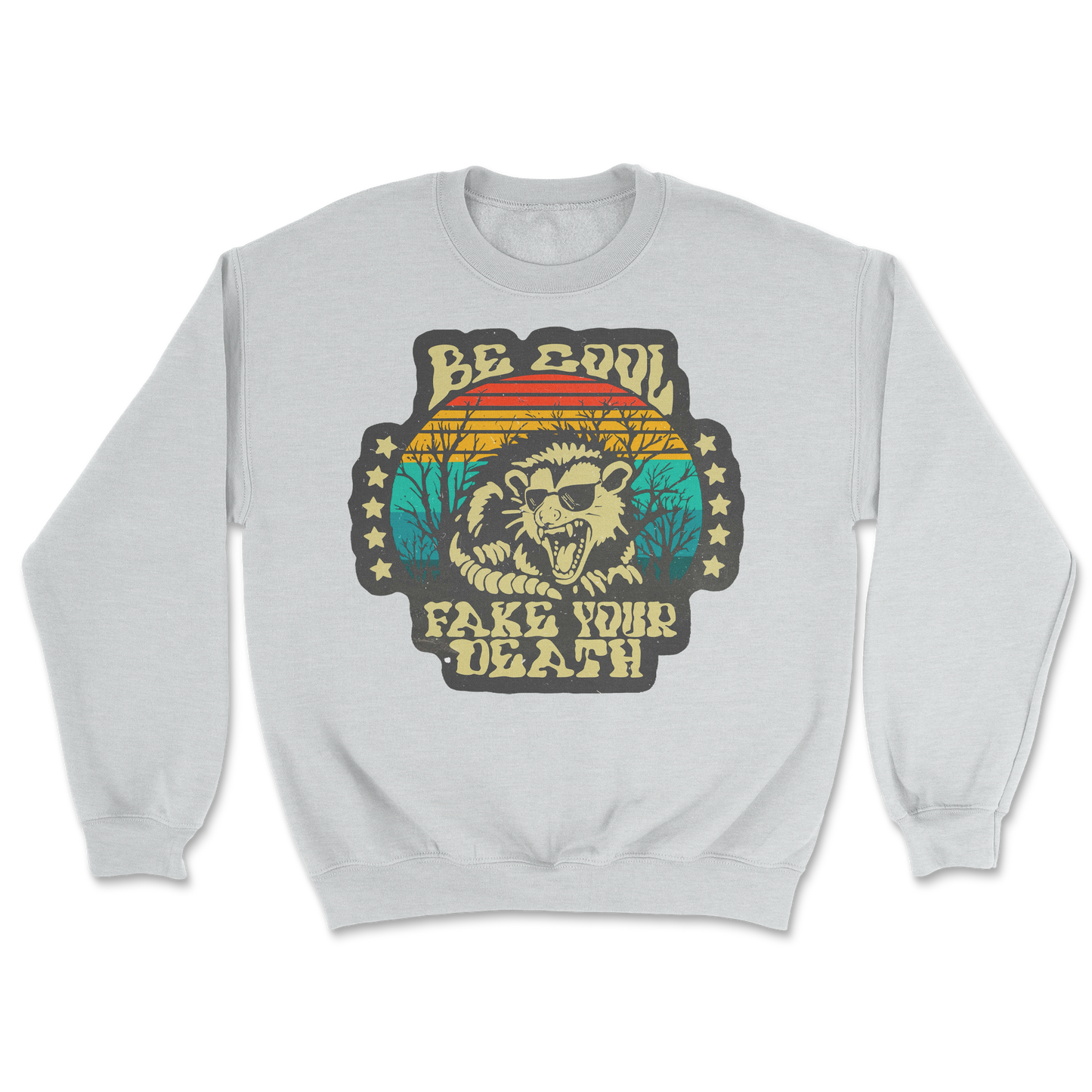 Heavy Blend Crew Neck Fake Your Death in Sports Grey