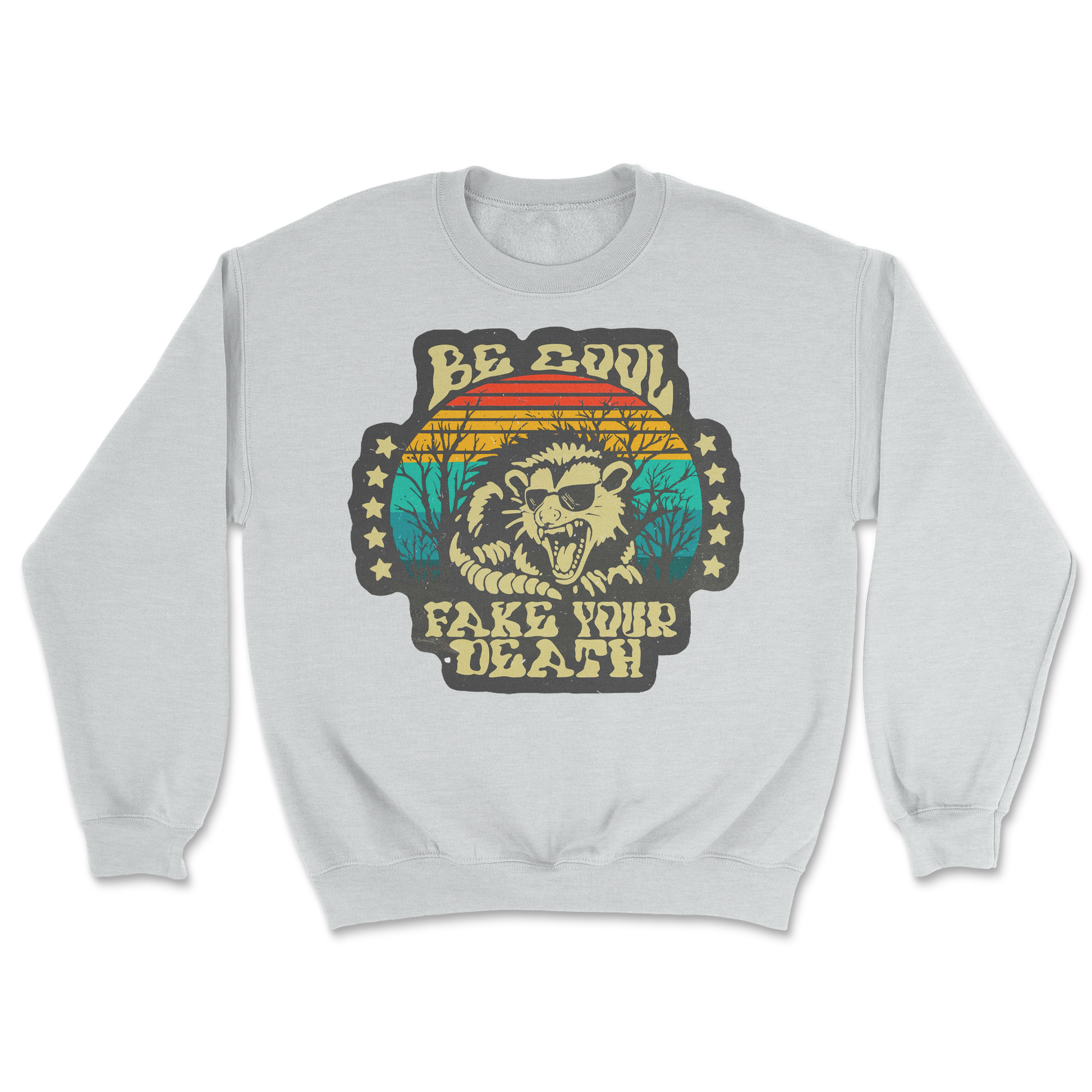 Heavy Blend Crew Neck Fake Your Death in Sports Grey