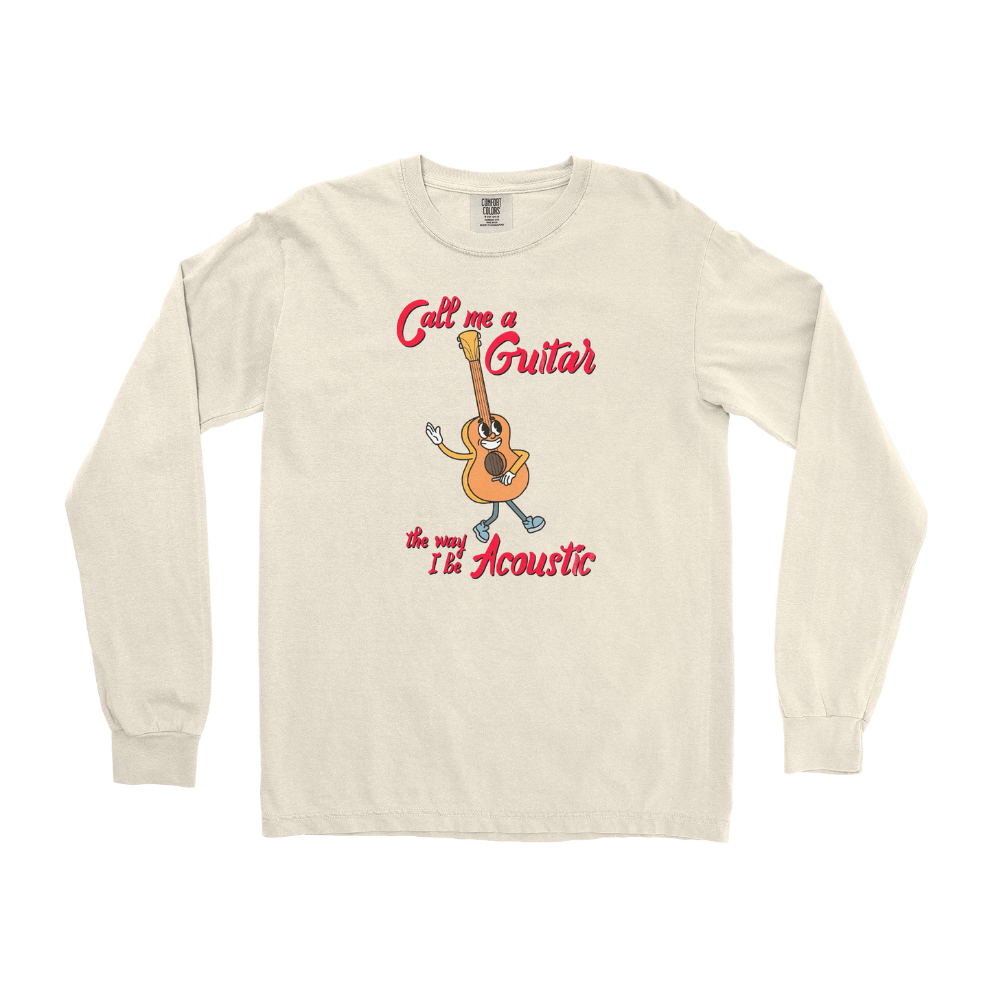 Comfort Colors Long Sleeve I Do Be Acoustic in Ivory