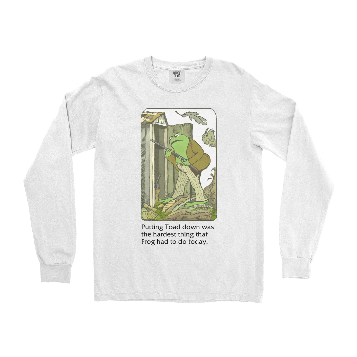 Comfort Colors Long Sleeve Frog and Toad in White