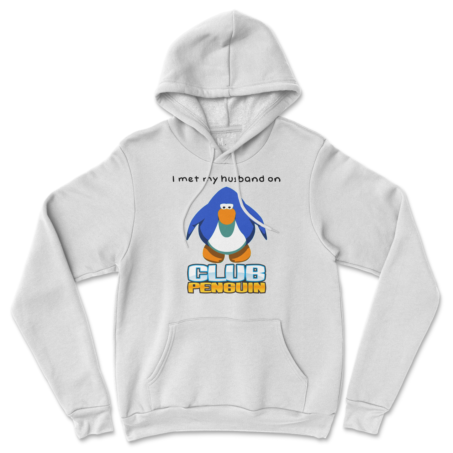 Gildan SoftStyle Hoodie Club Penguin Husband in White