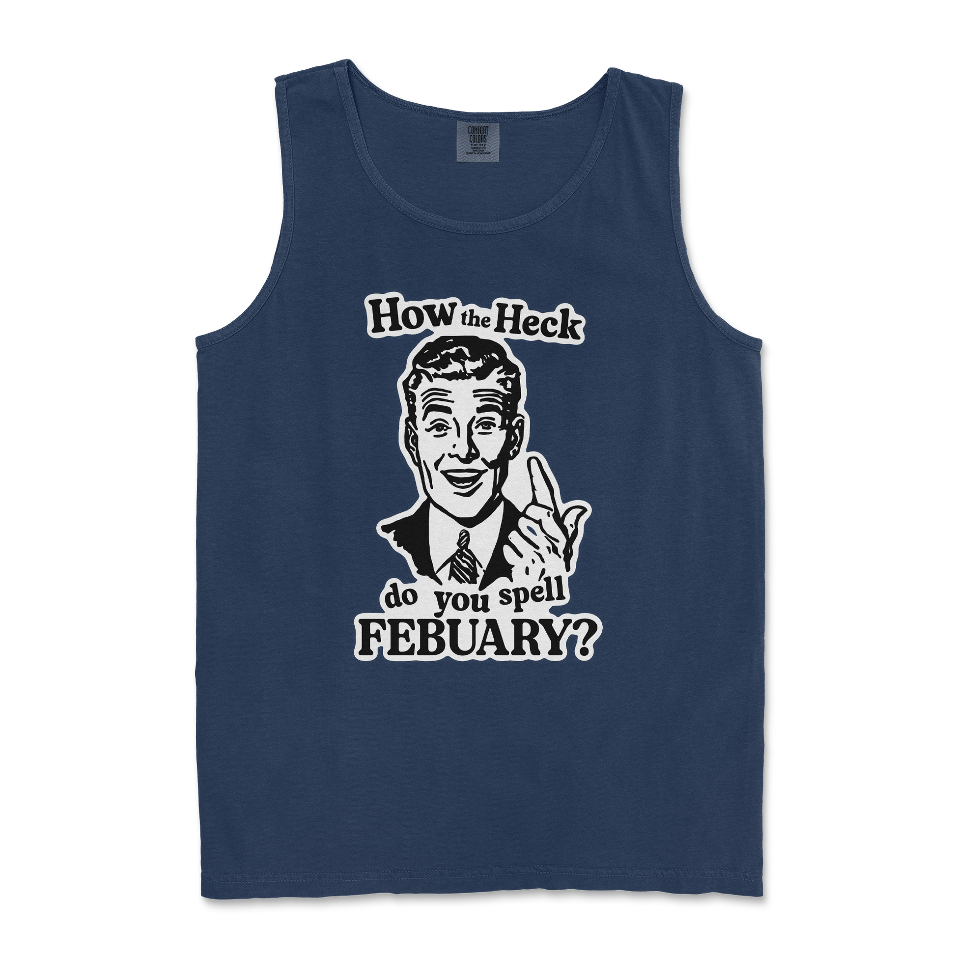 Comfort Colors Tank Top February in True Navy