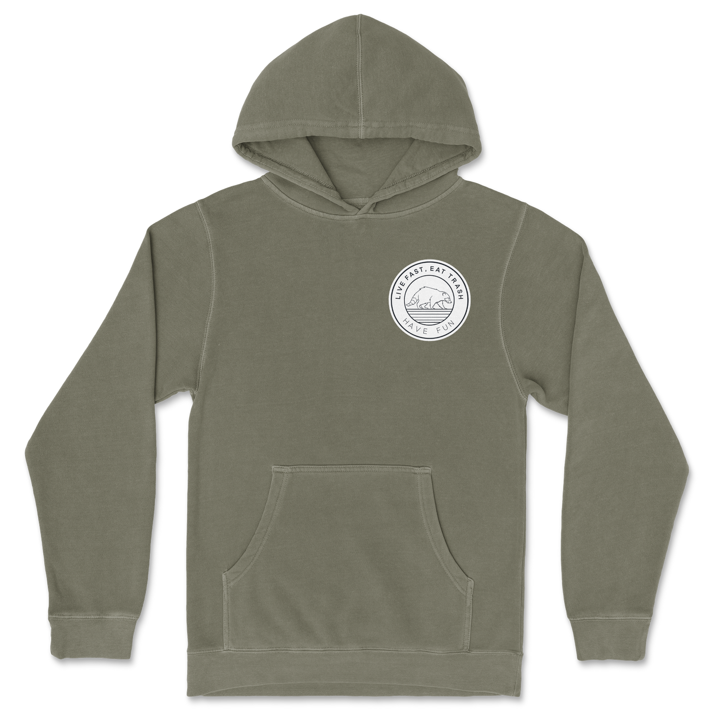 Independent Clothing Co. Hoodie Raccoon Logo in Olive