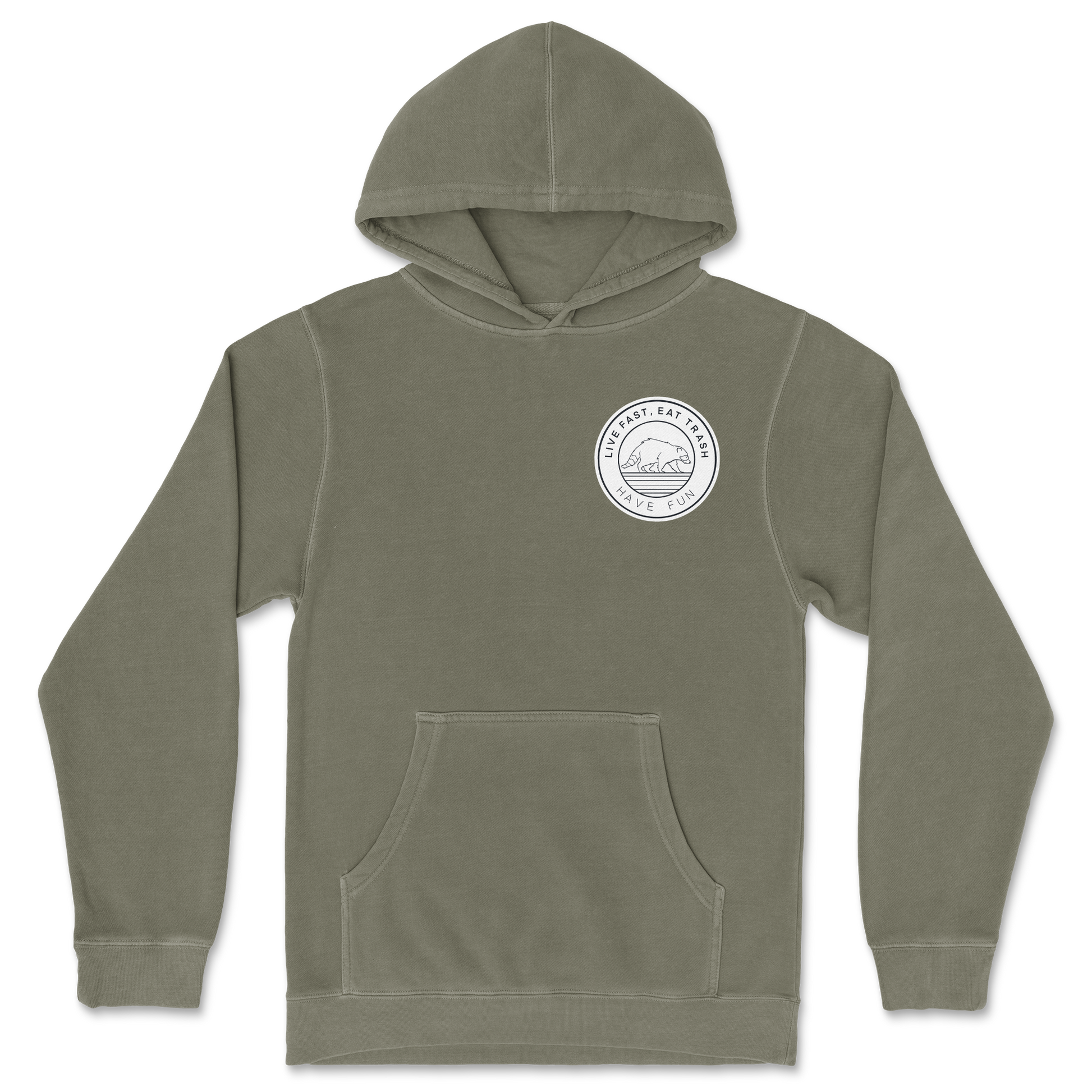 Independent Clothing Co. Hoodie Raccoon Logo  in Olive