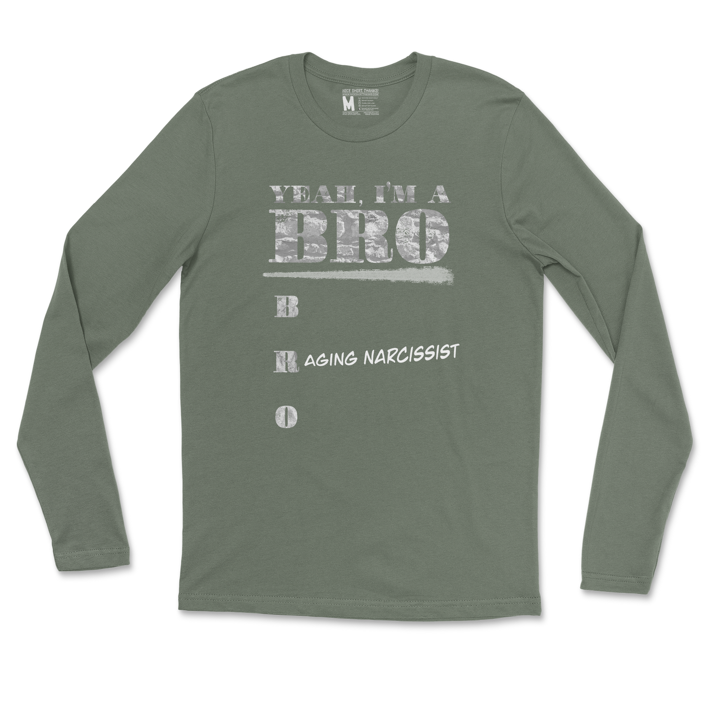 Gildan SoftStyle Long Sleeve Im Your Bro in Military Green