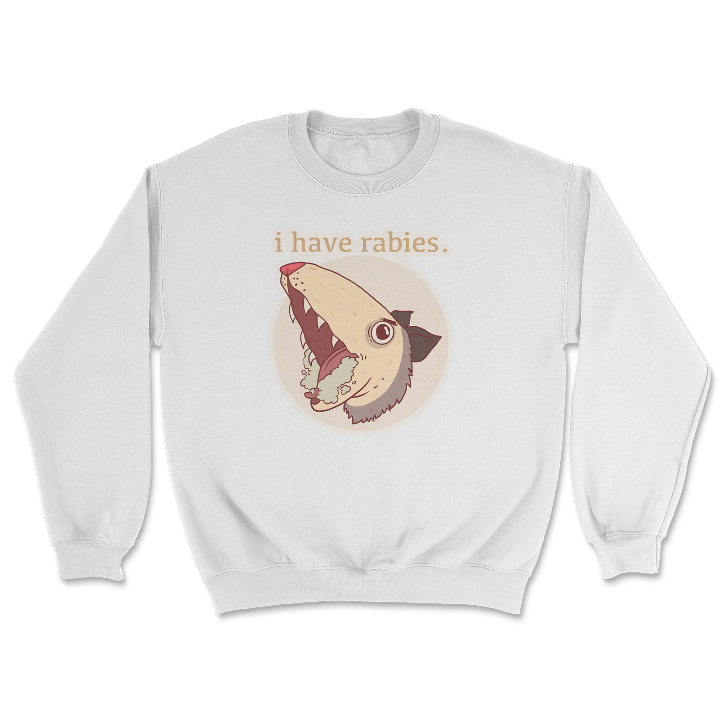 Heavy Blend Crew Neck I Have Rabies in White
