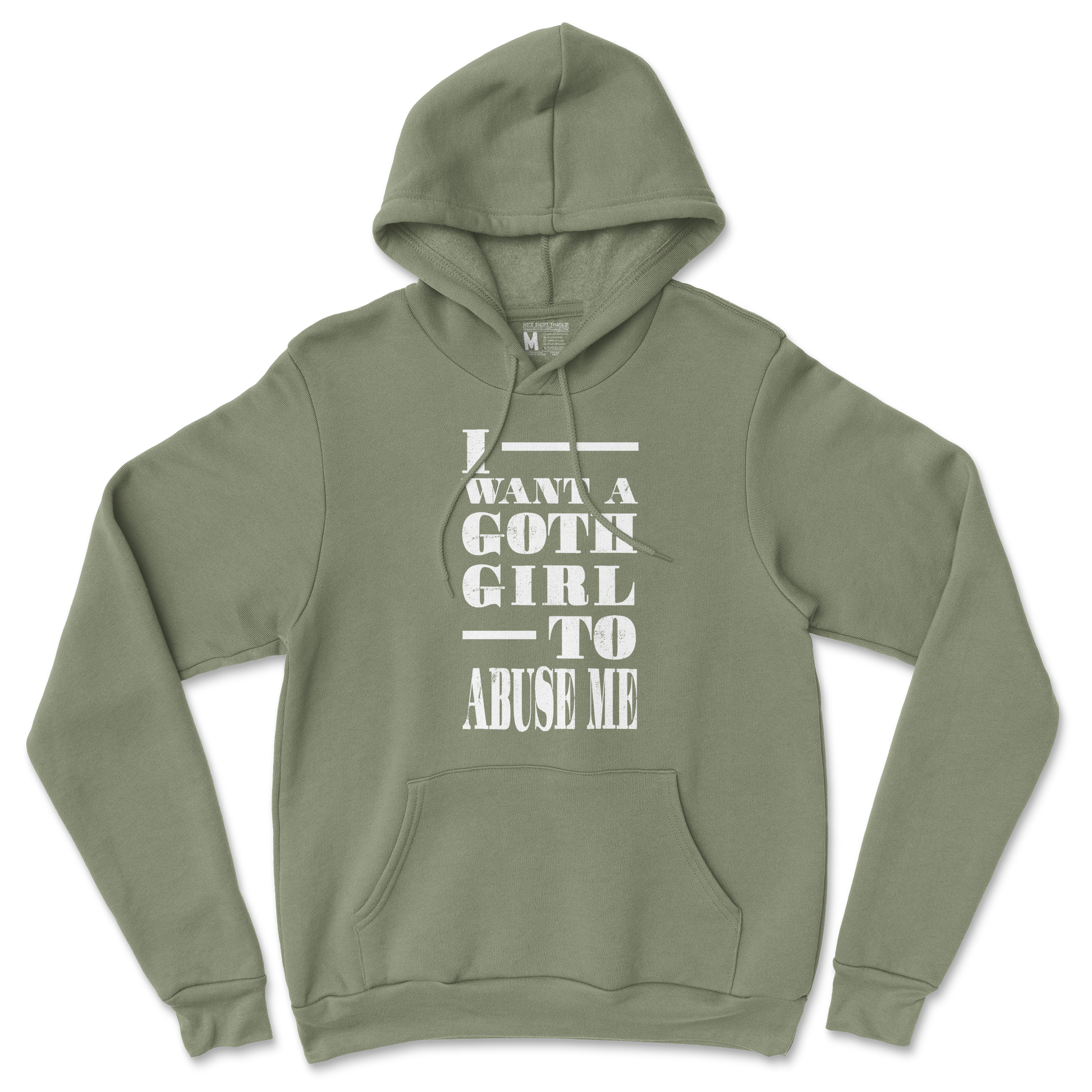 Gildan SoftStyle Hoodie I Want A Goth GF in MilitaryGreen