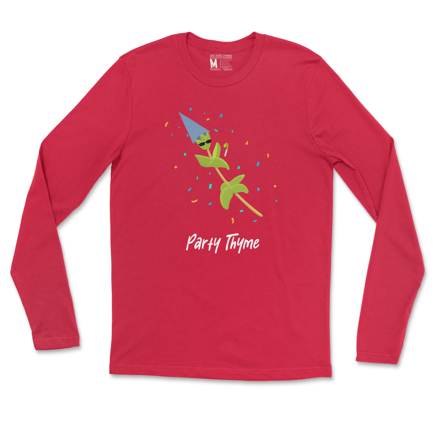 Gildan SoftStyle Long Sleeve Party Thyme in Red