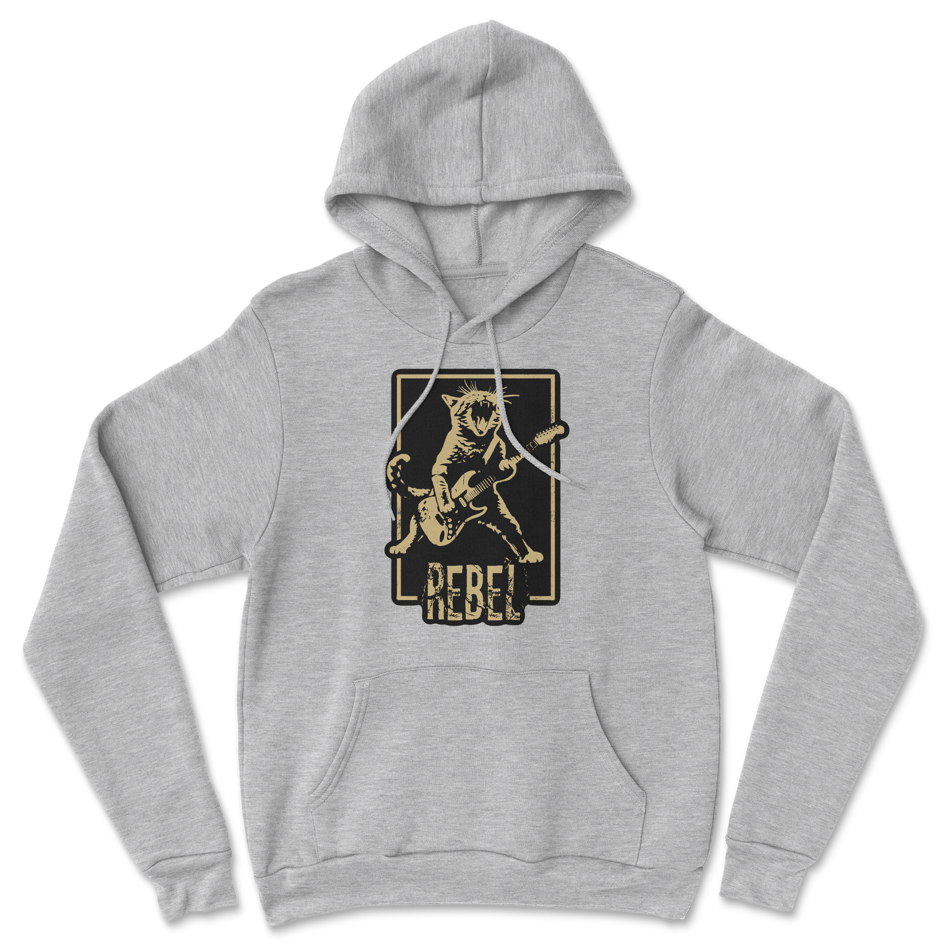 Heavy Blend Hoodie Rebel Kitty in Grey Heather