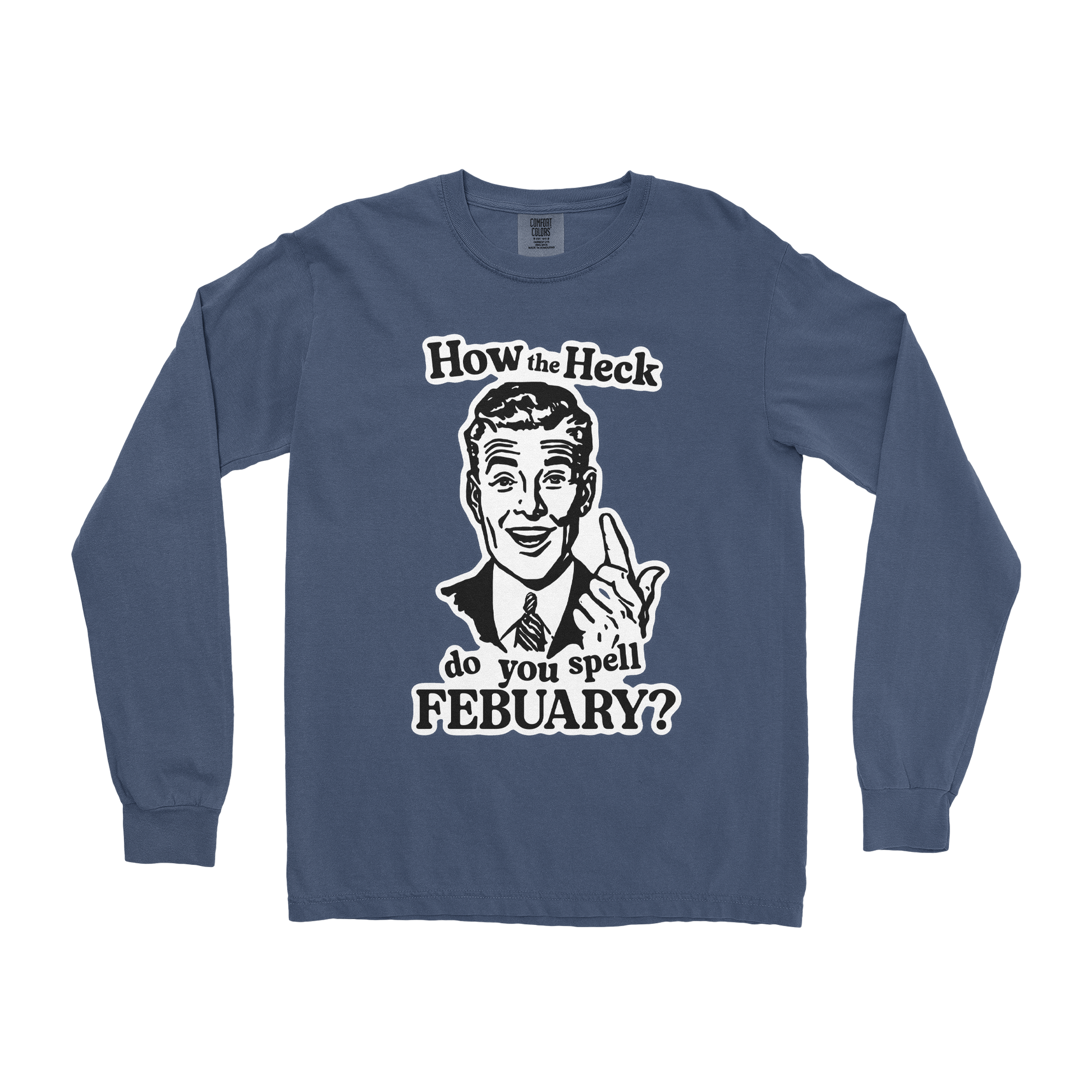 Comfort Colors Long Sleeve February in Midnight