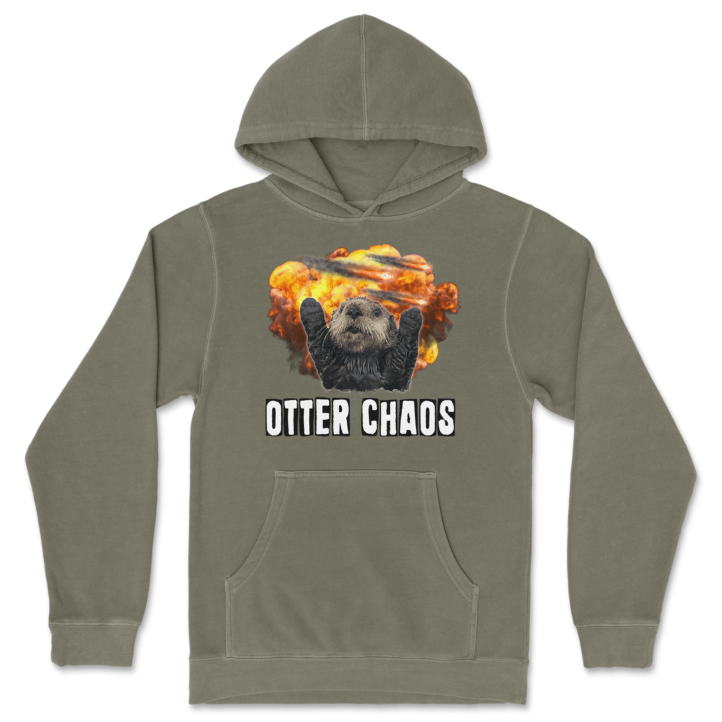 Independent Clothing Co. Hoodie Otter Chaos in Olive