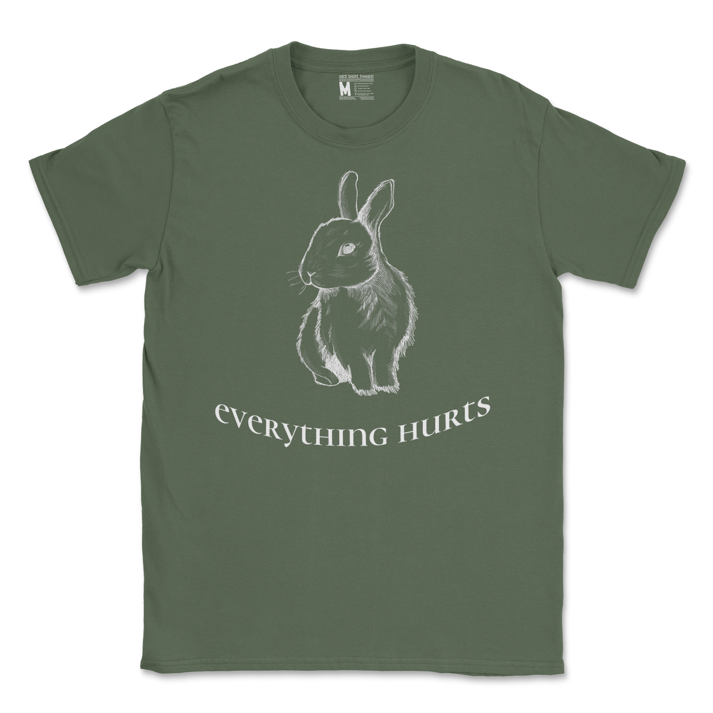 Gildan SoftStyle T-Shirt Everything Hurts in Military Green