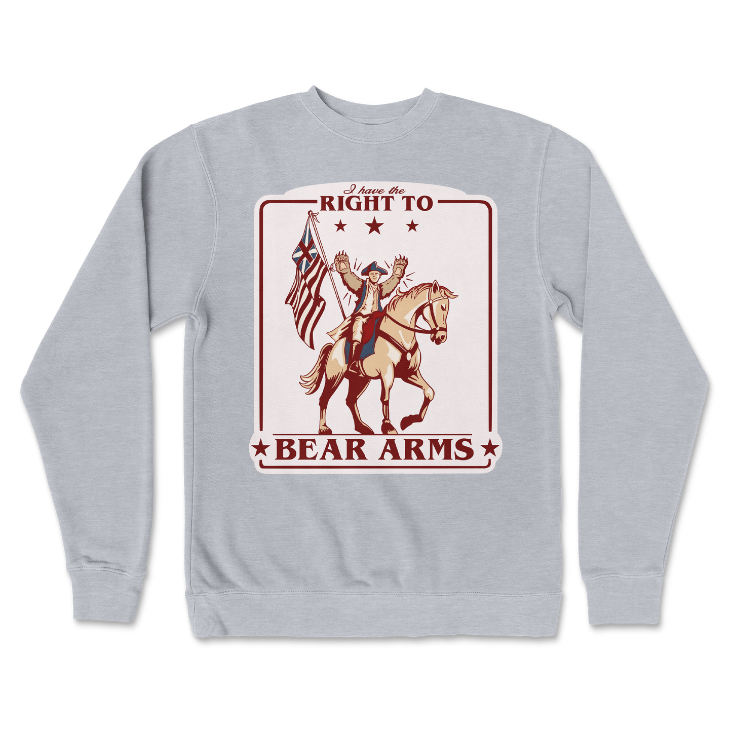 Independent Clothing Co. Crew Neck Right to Bear Arms in Grey Heather