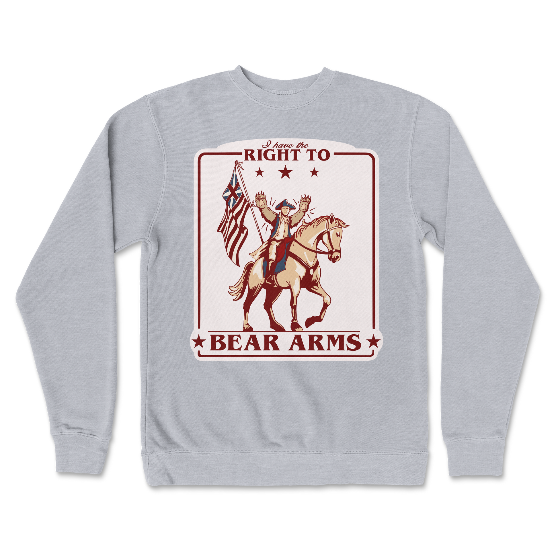 Independent Clothing Co. Crew Neck Right to Bear Arms in Grey Heather
