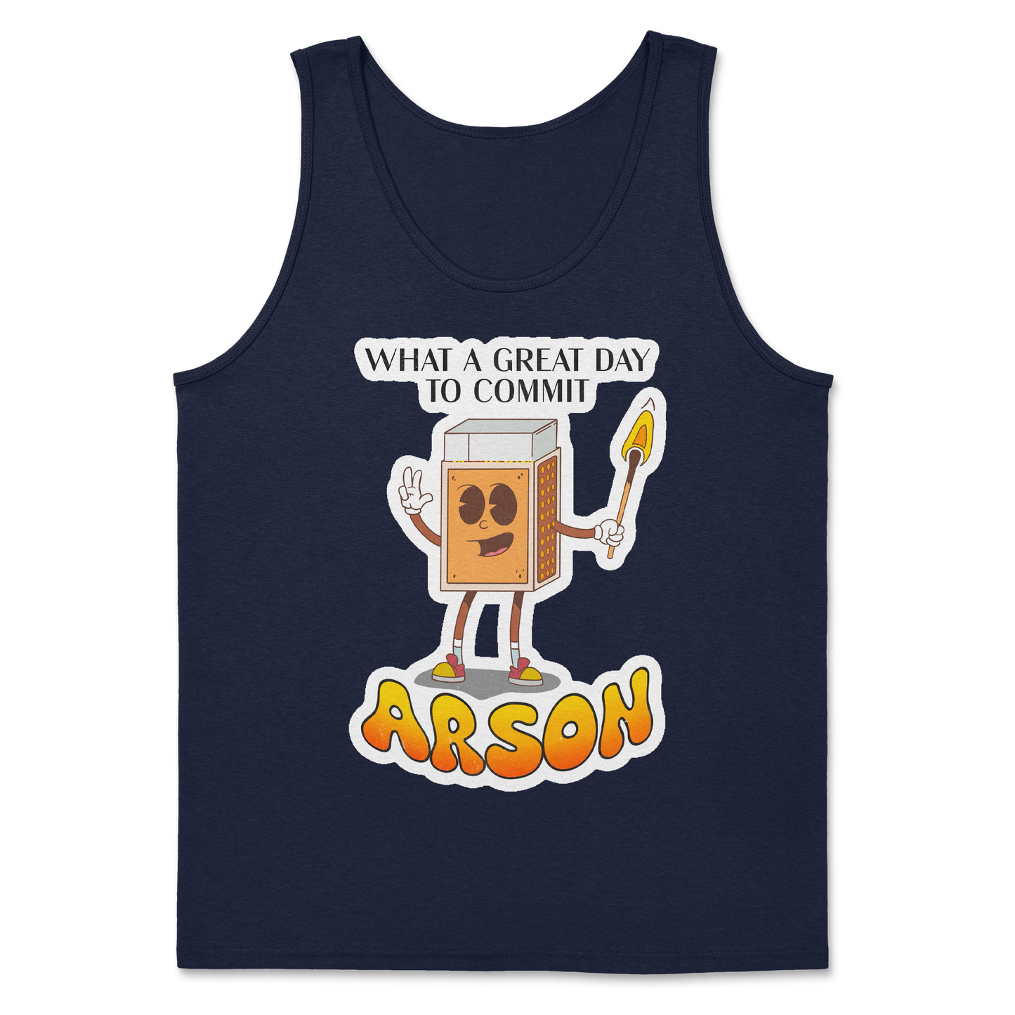 Heavy Blend Tank Top Commit Arson in Navy