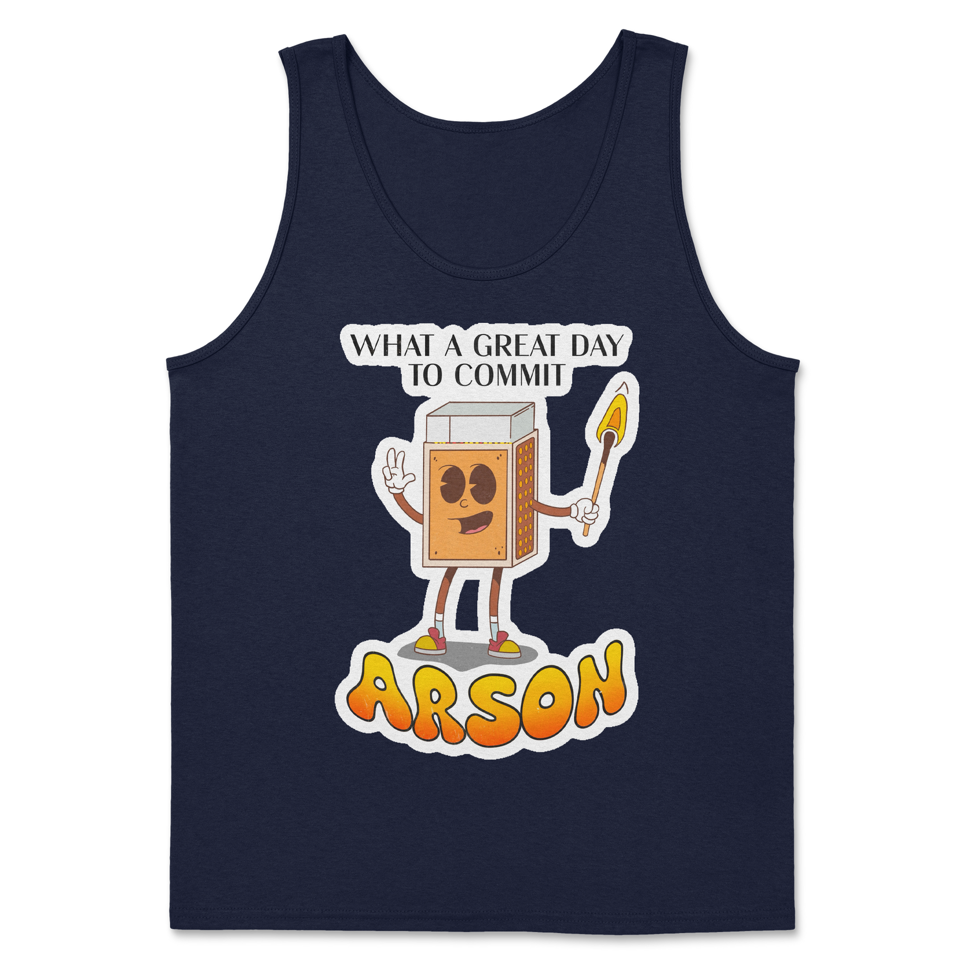 Heavy Blend Tank Top Commit Arson in Navy