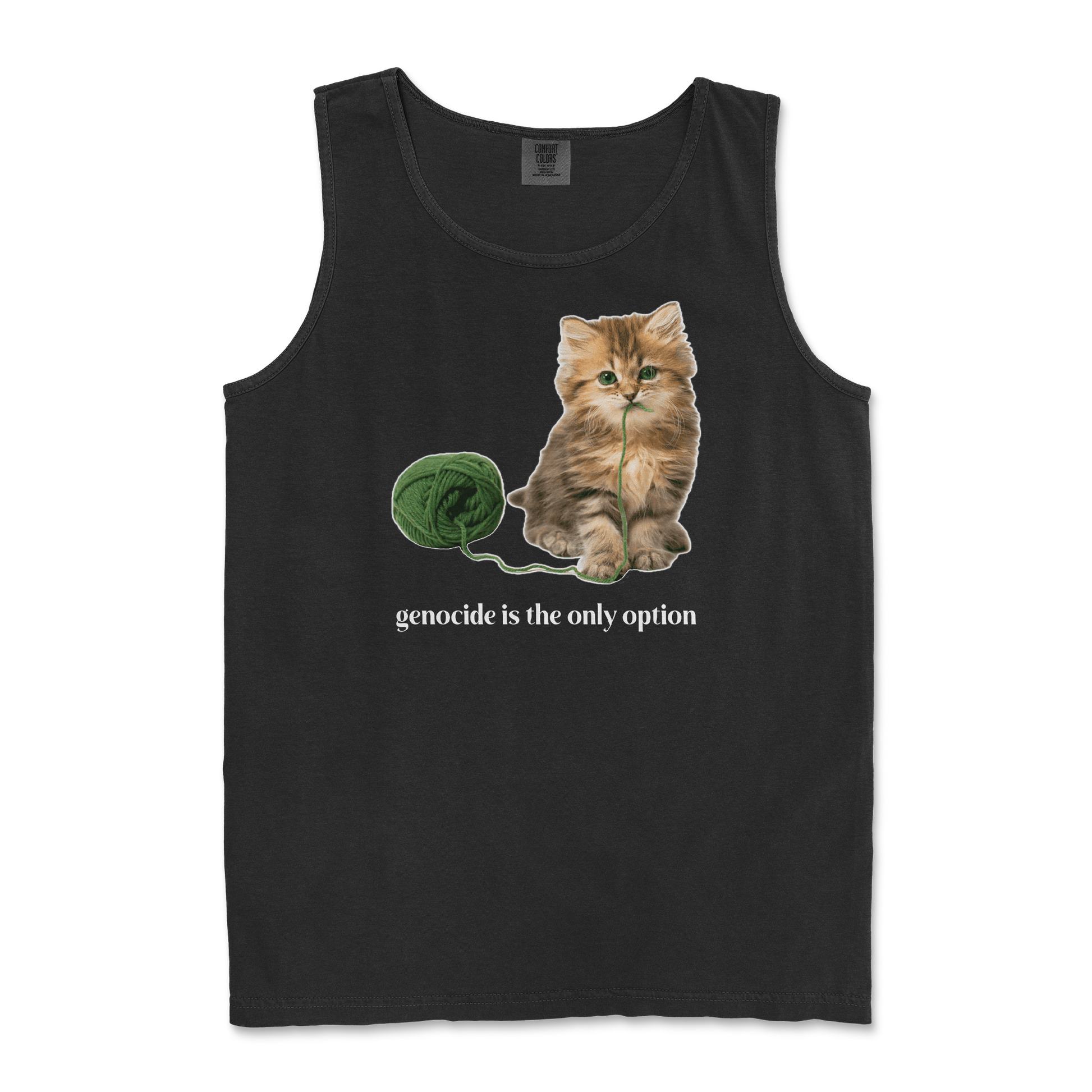 Comfort Colors Tank Top Genocide Kitty  in Black