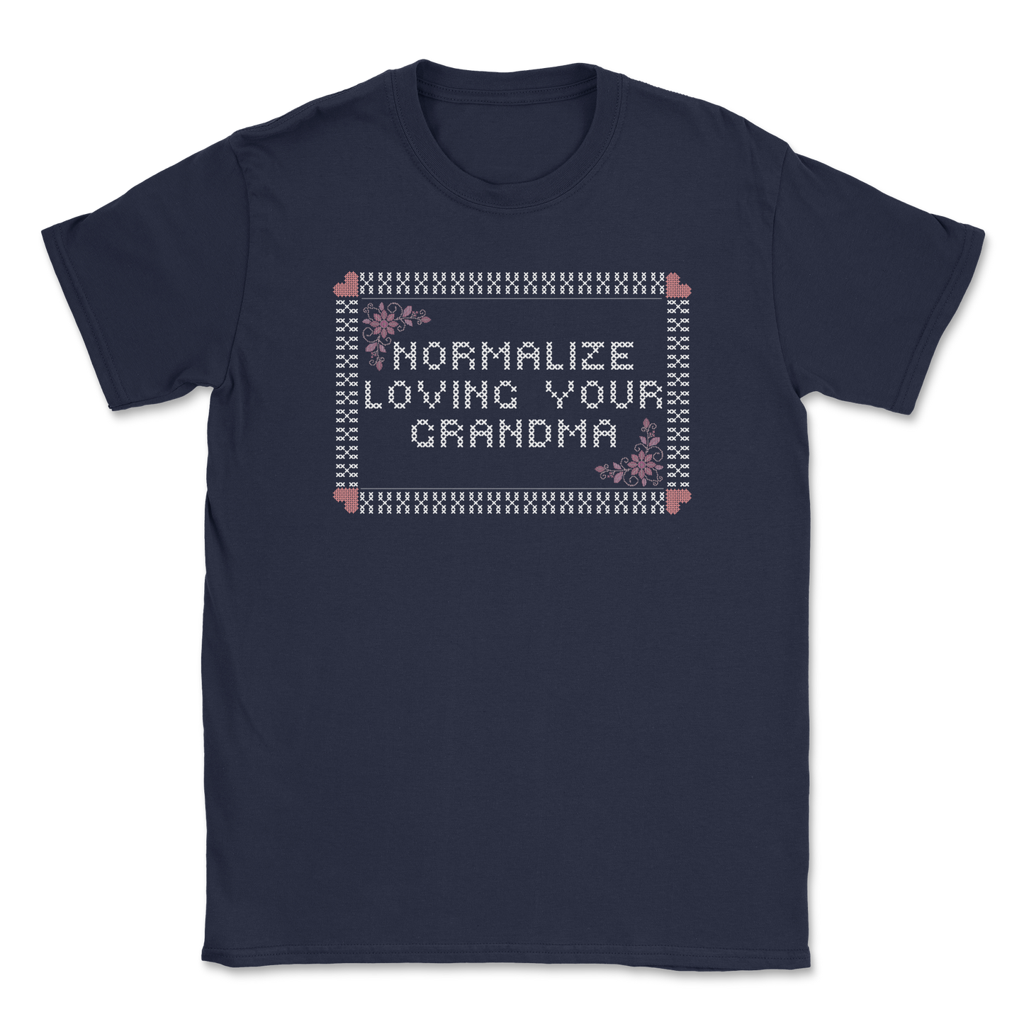 Heavy Blend T-Shirt Cross Stitch in Navy