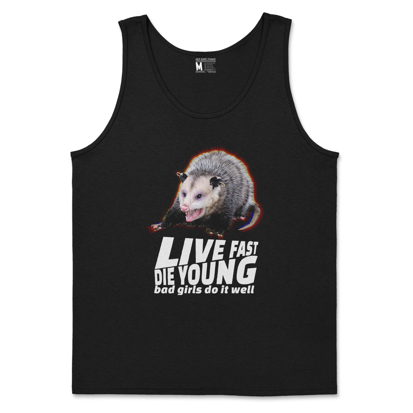 Gildan SoftStyle Tank Top Live Fast Die Young in Black